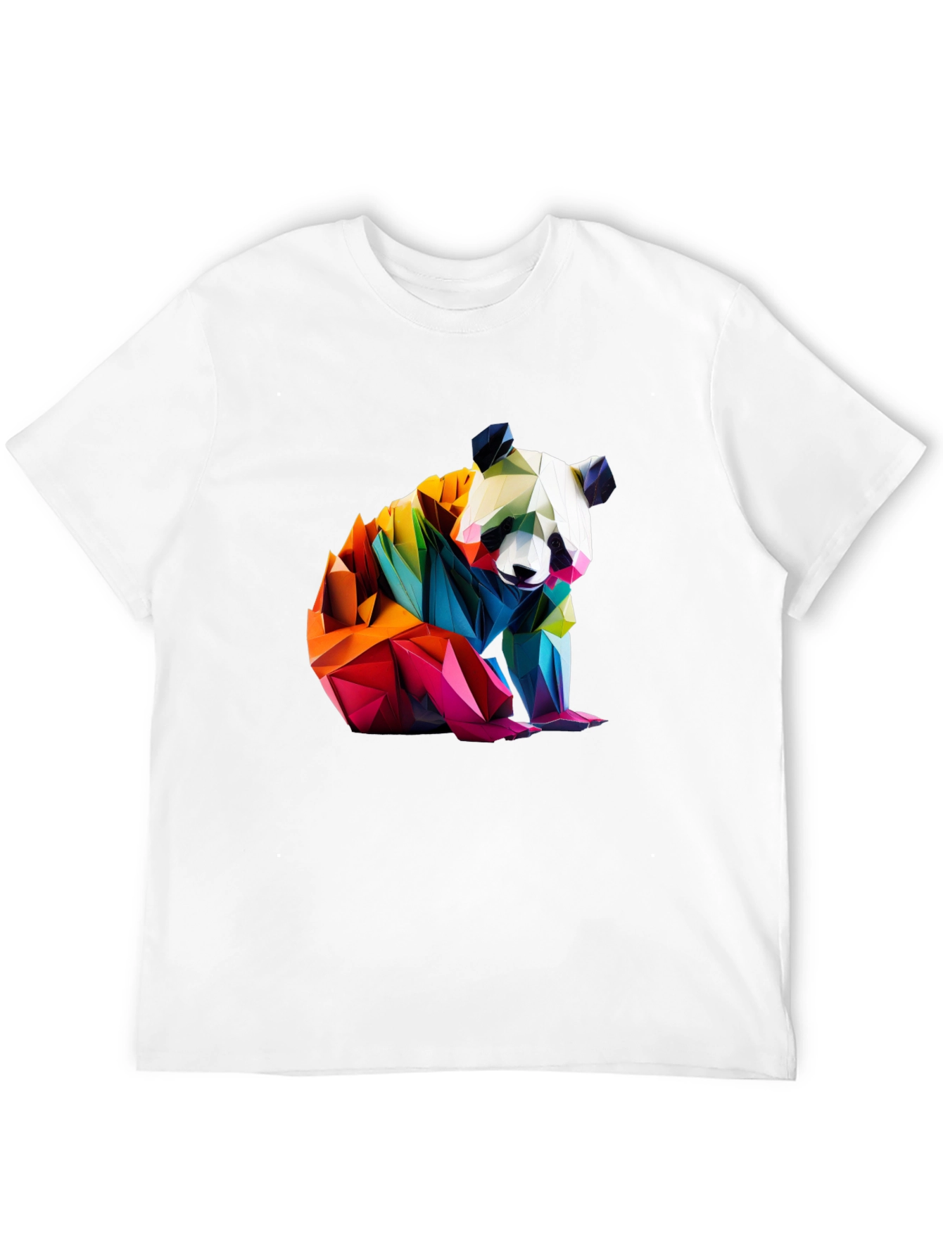Geometric Panda Graphic Tee - Modern Art Shirt