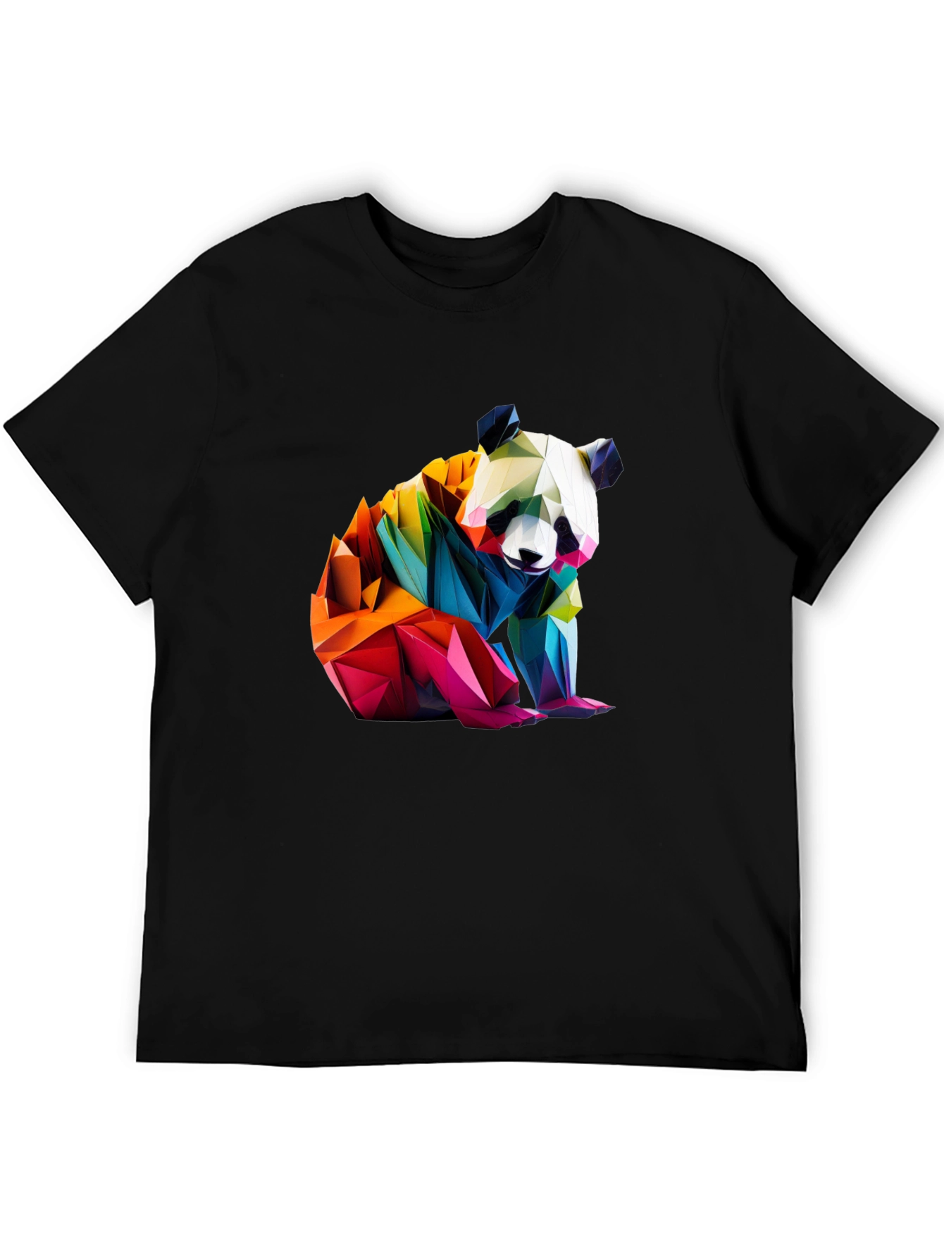 Geometric Panda Graphic Tee - Modern Art Shirt