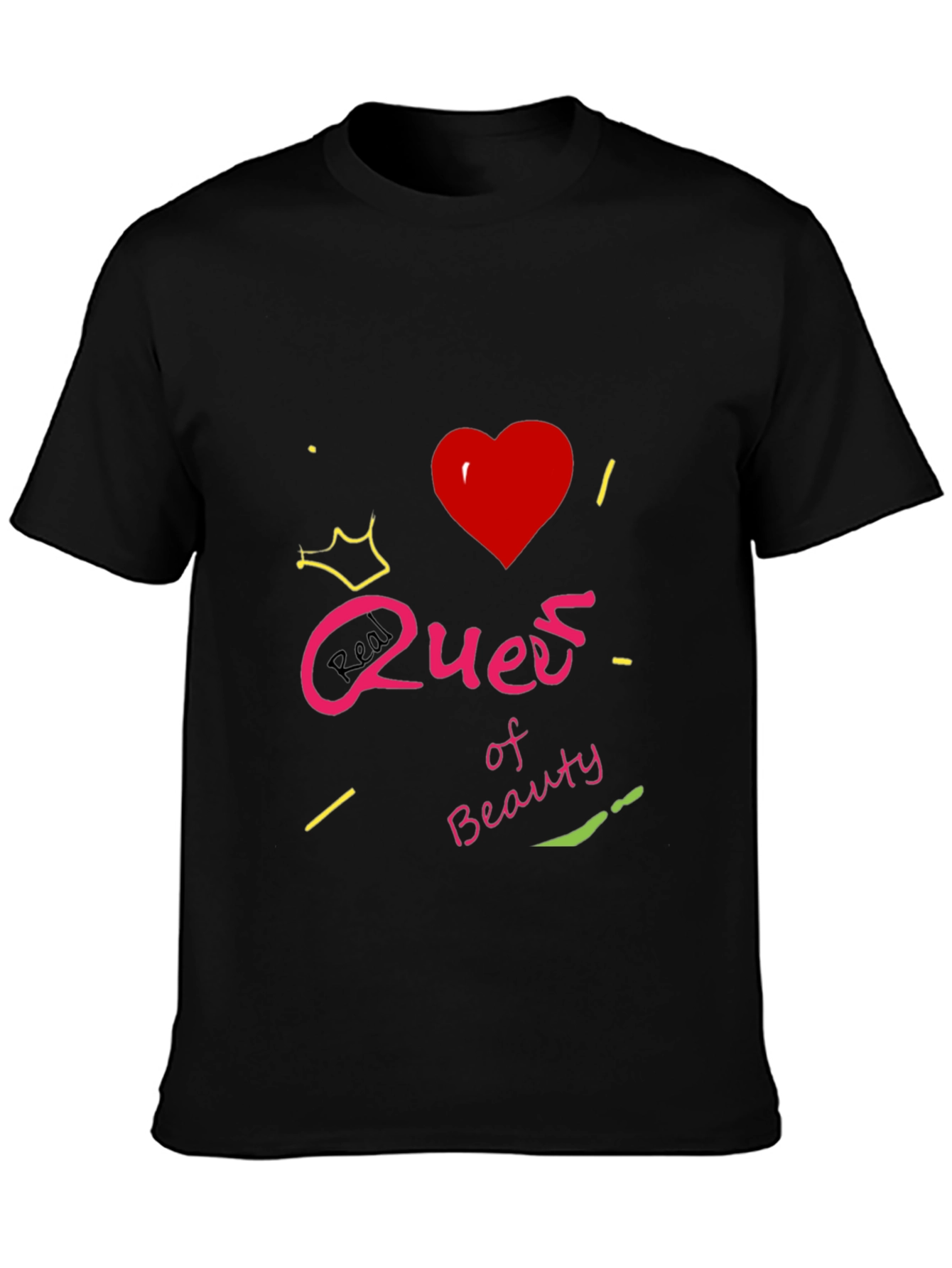 Real Queen of Beauty Graphic T-Shirt - Black