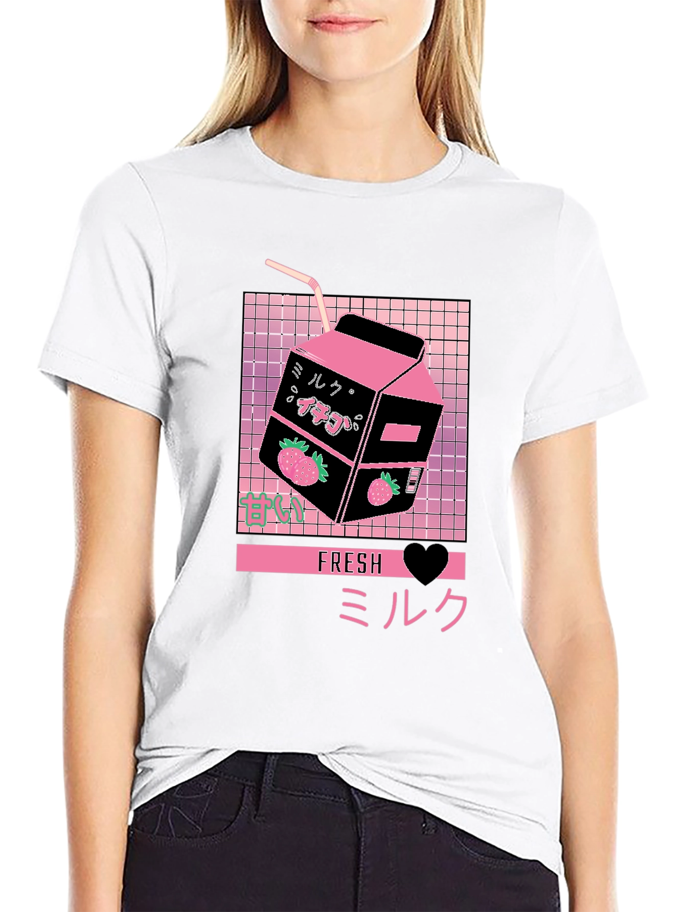 Fresh Milk Strawberry Aesthetic T-Shirt