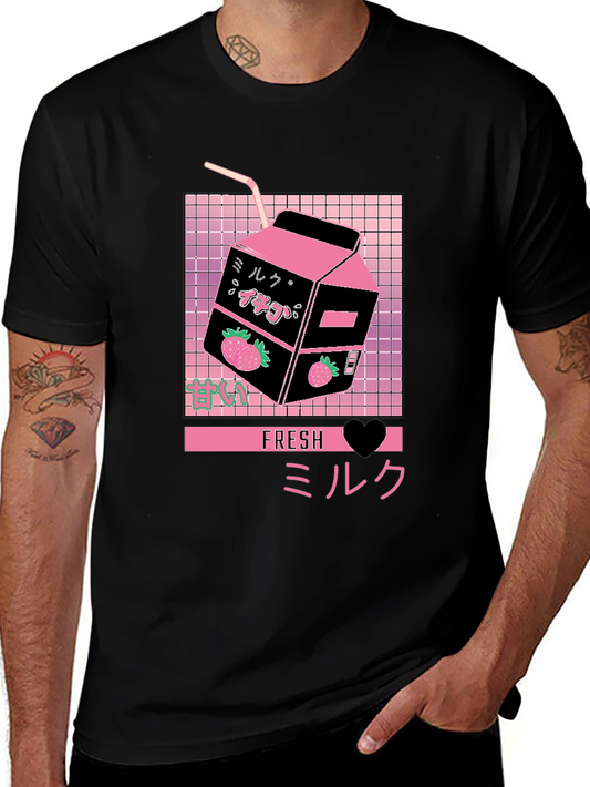 Fresh Milk Strawberry Aesthetic T-Shirt