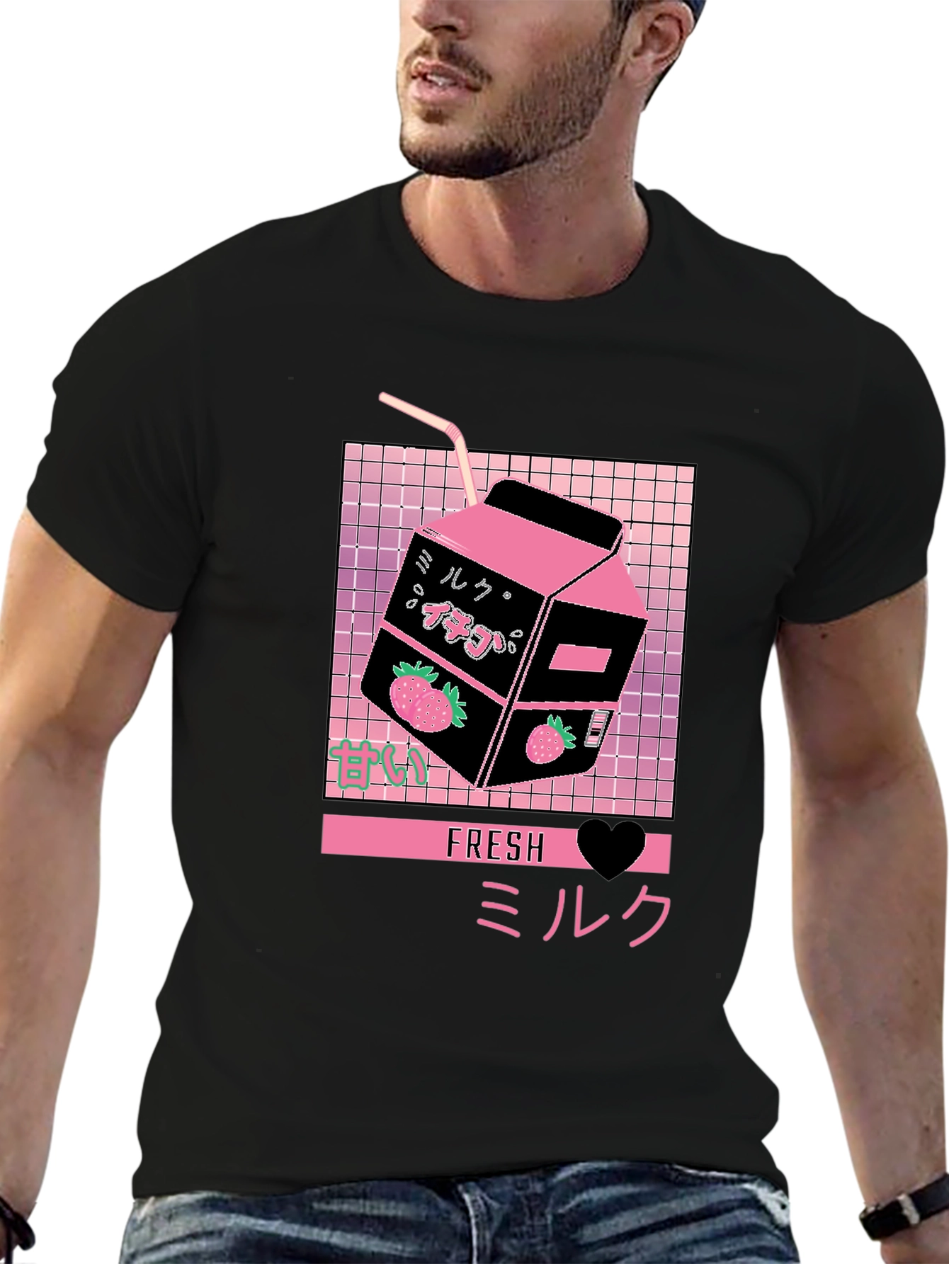 Fresh Milk Strawberry Aesthetic T-Shirt