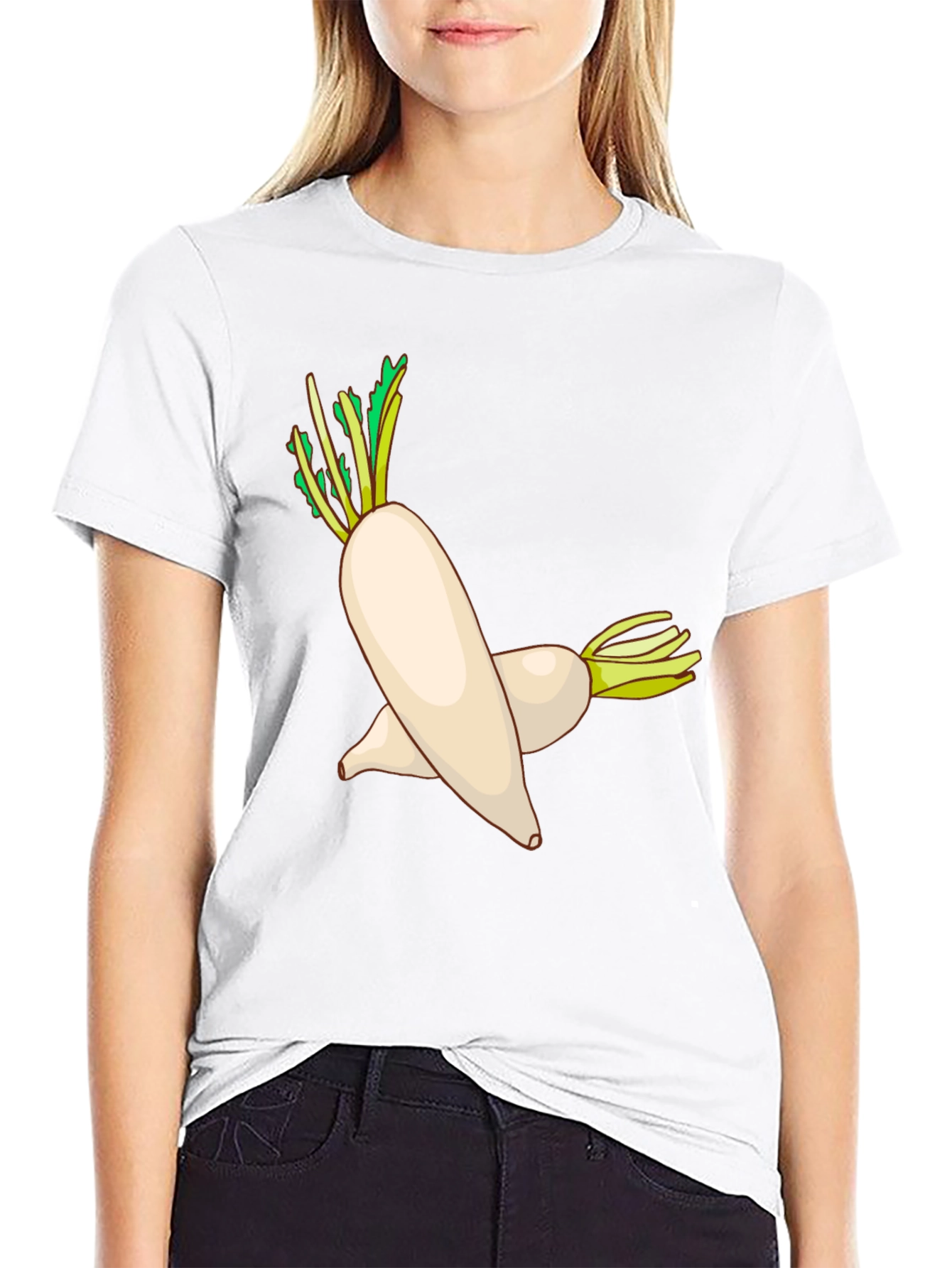 Radish Graphic Tee - Black Cotton Blend T-Shirt