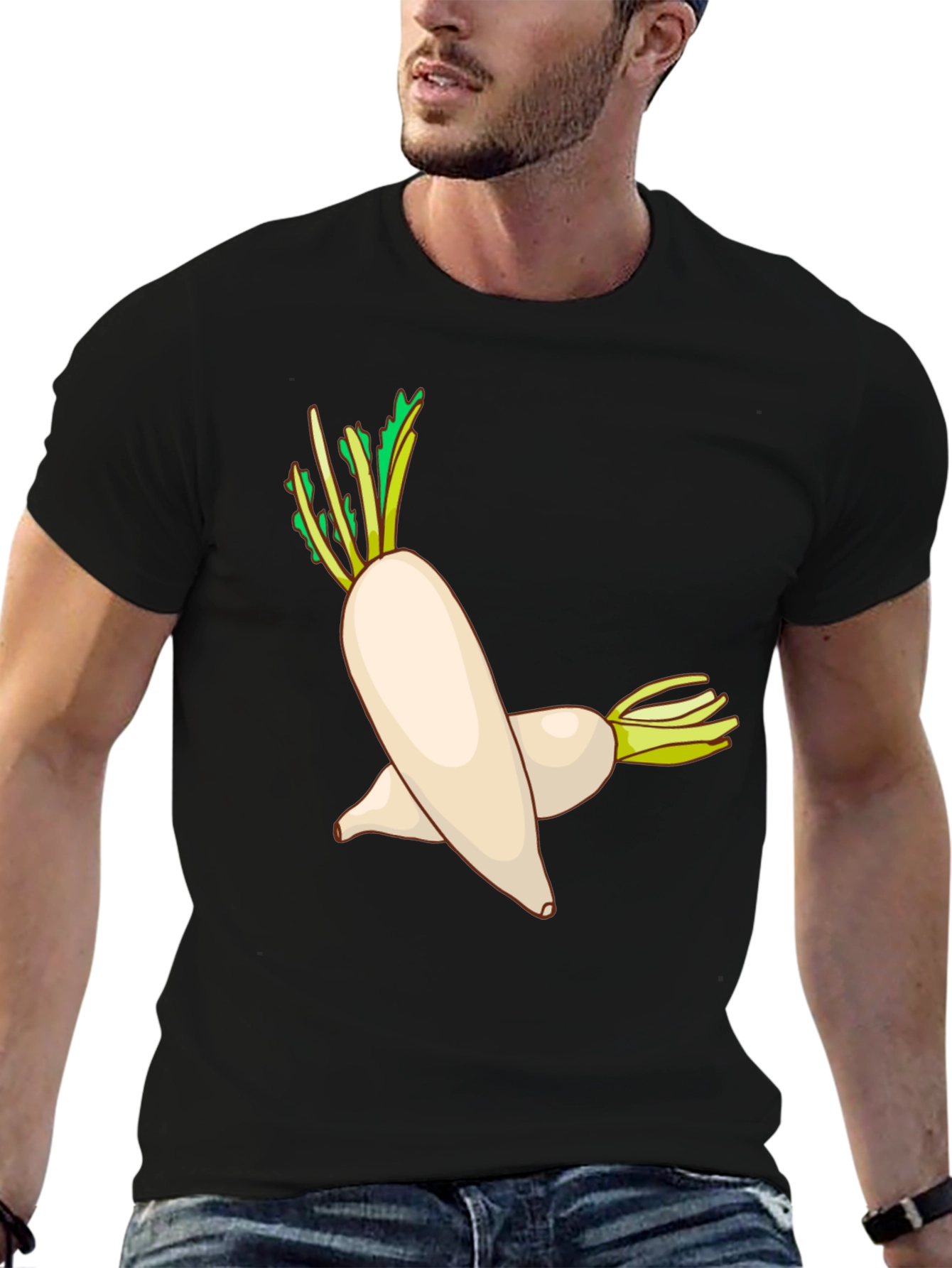 Radish Graphic Tee - Black Cotton Blend T-Shirt