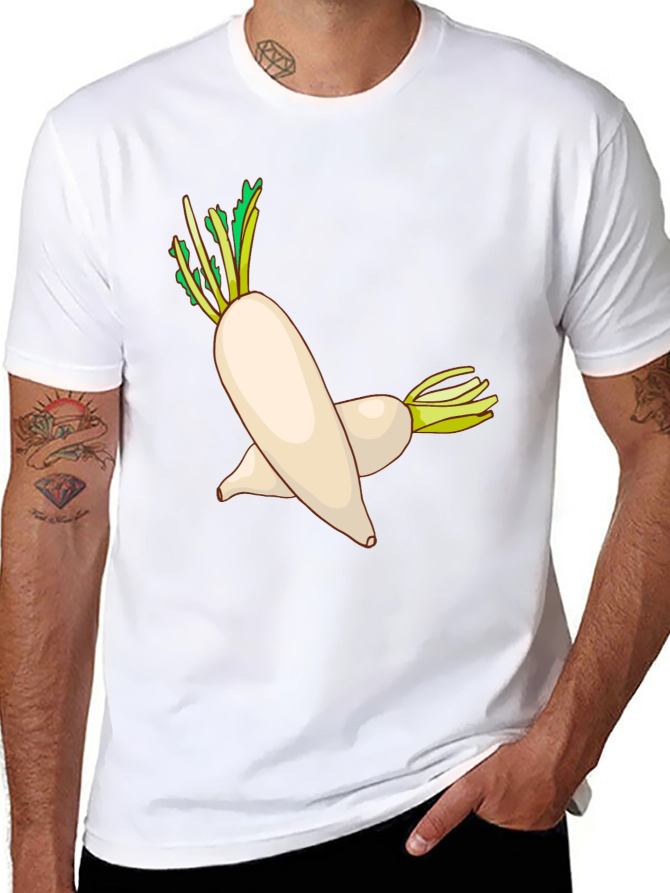 Radish Graphic Tee - Black Cotton Blend T-Shirt