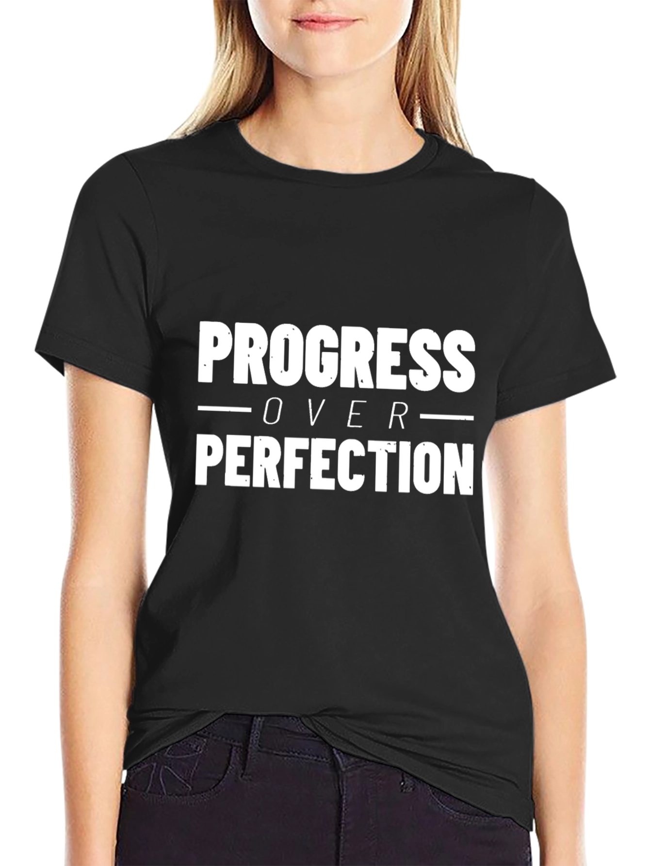 Progress Over Perfection Graphic T-Shirt - Motivational Tee