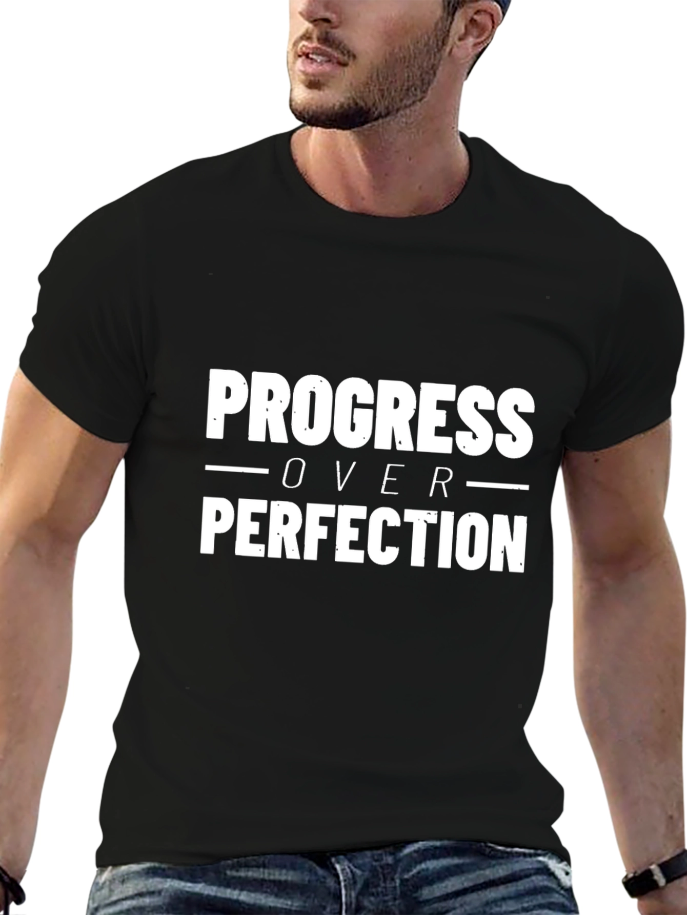 Progress Over Perfection Graphic T-Shirt - Motivational Tee