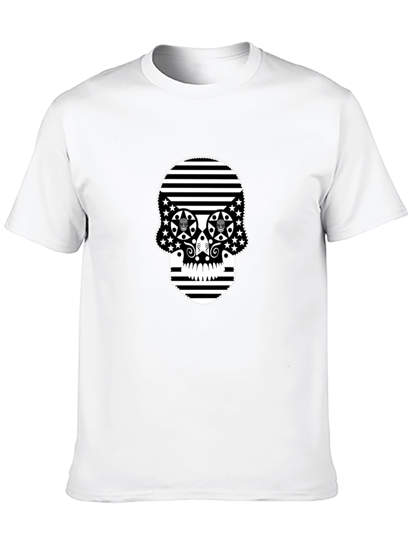 Stripped Skull Black T-Shirt