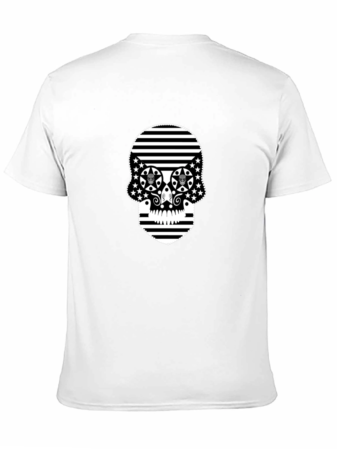 Stripped Skull Black T-Shirt