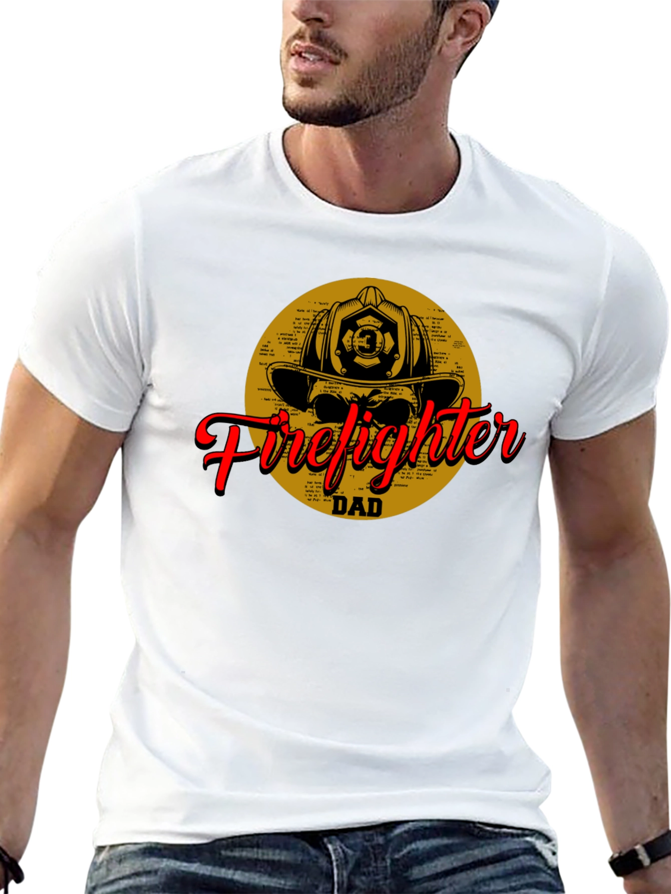 Firefighter Dad T-Shirt - Black Cotton Tee
