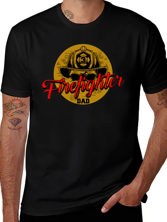 Firefighter Dad T-Shirt - Black Cotton Tee