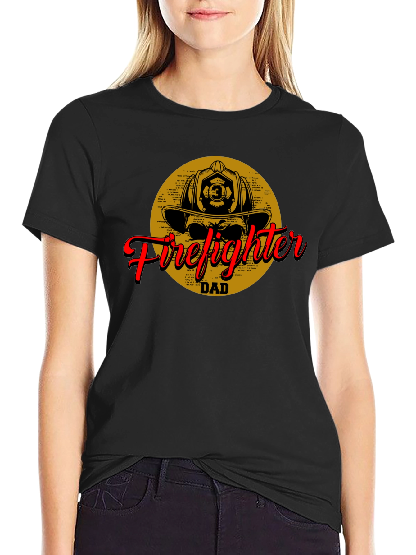 Firefighter Dad T-Shirt - Black Cotton Tee