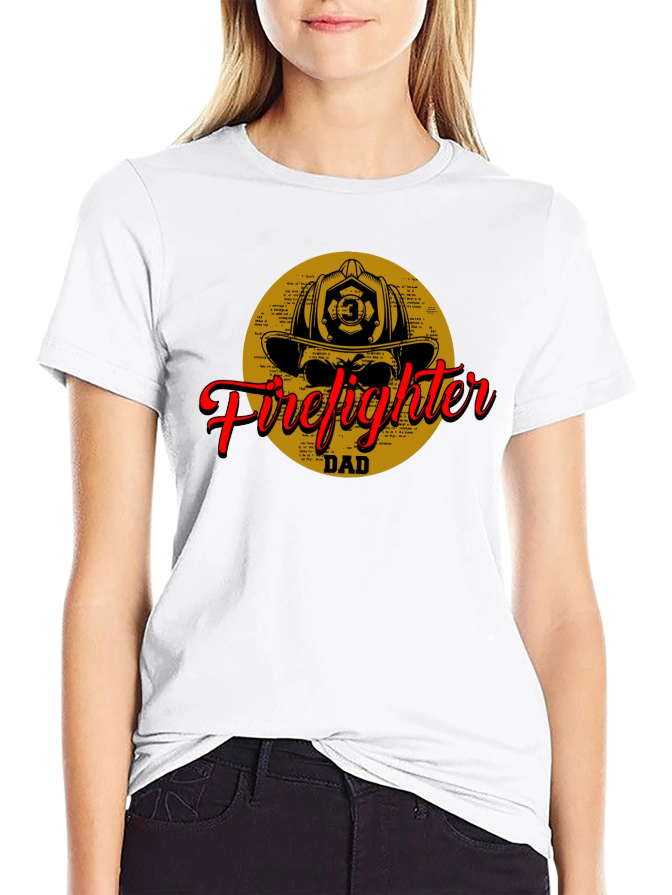 Firefighter Dad T-Shirt - Black Cotton Tee