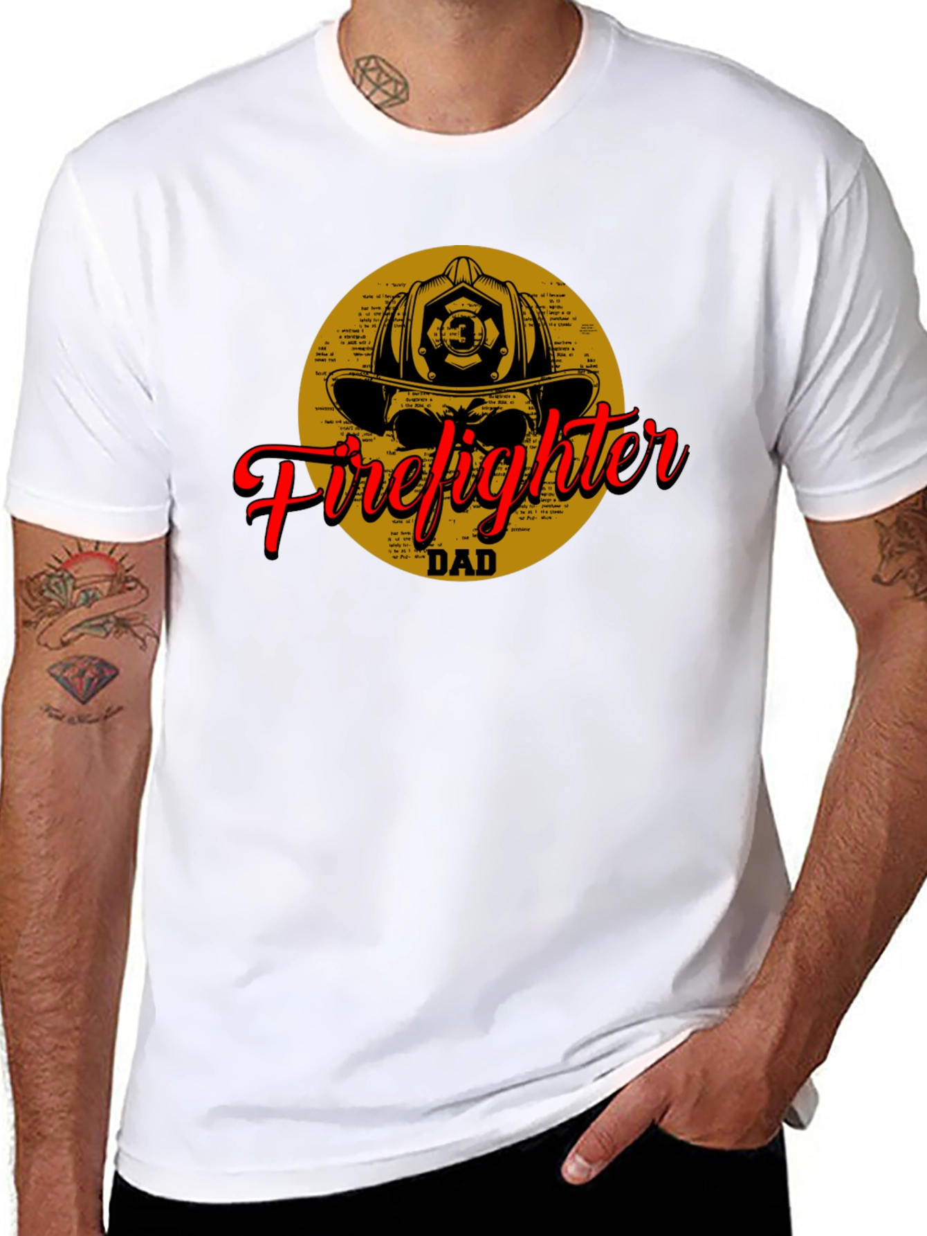 Firefighter Dad T-Shirt - Black Cotton Tee