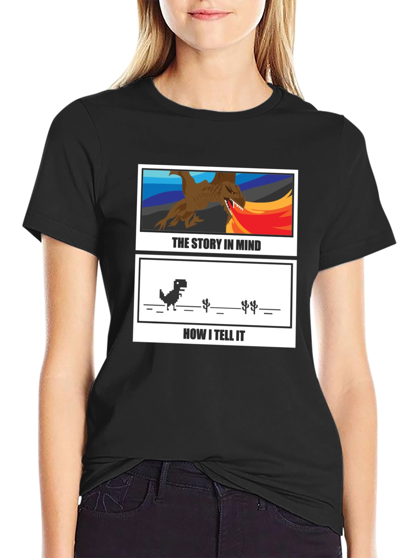 Story in Mind Graphic Black T-Shirt