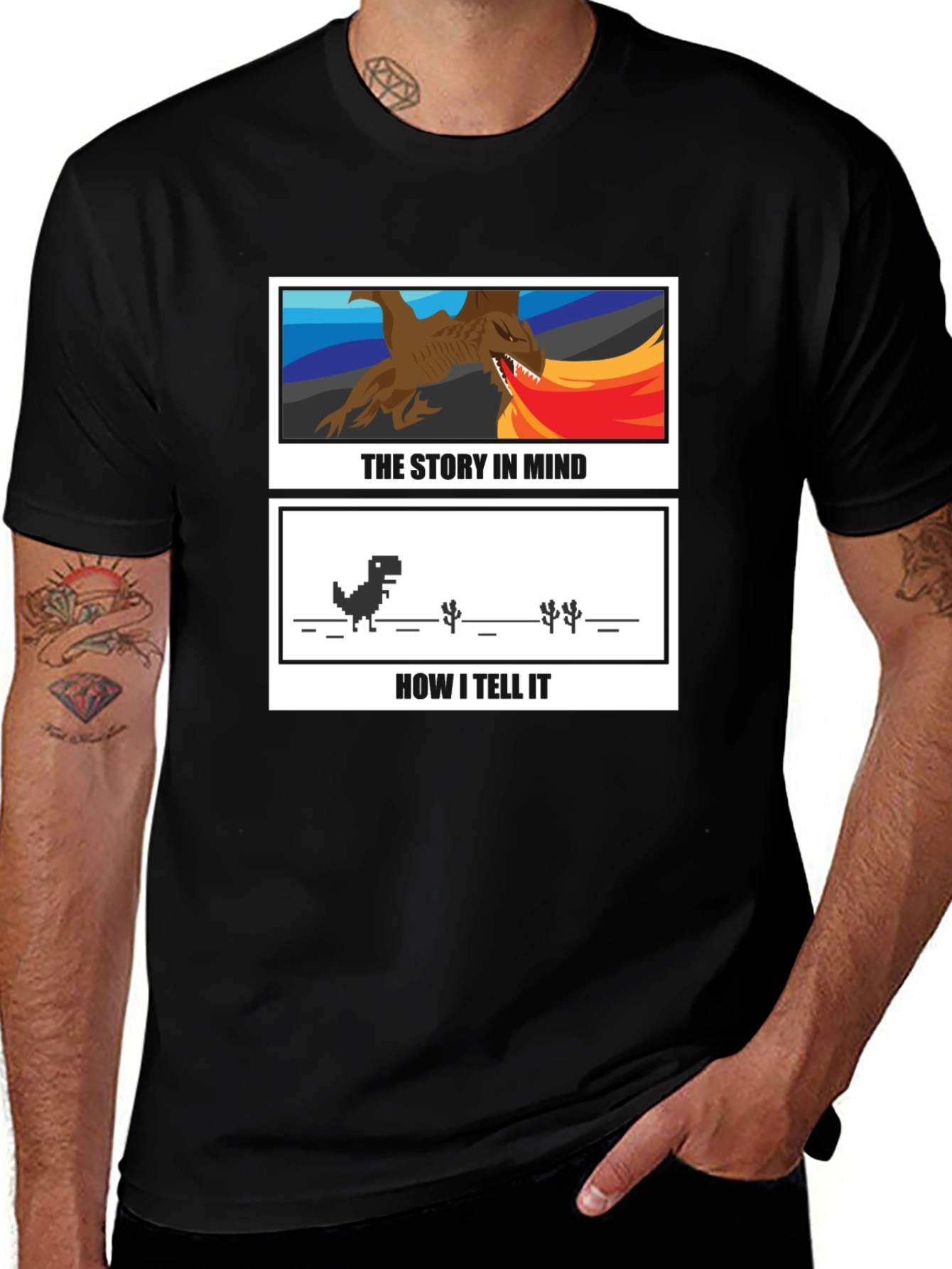 Story in Mind Graphic Black T-Shirt