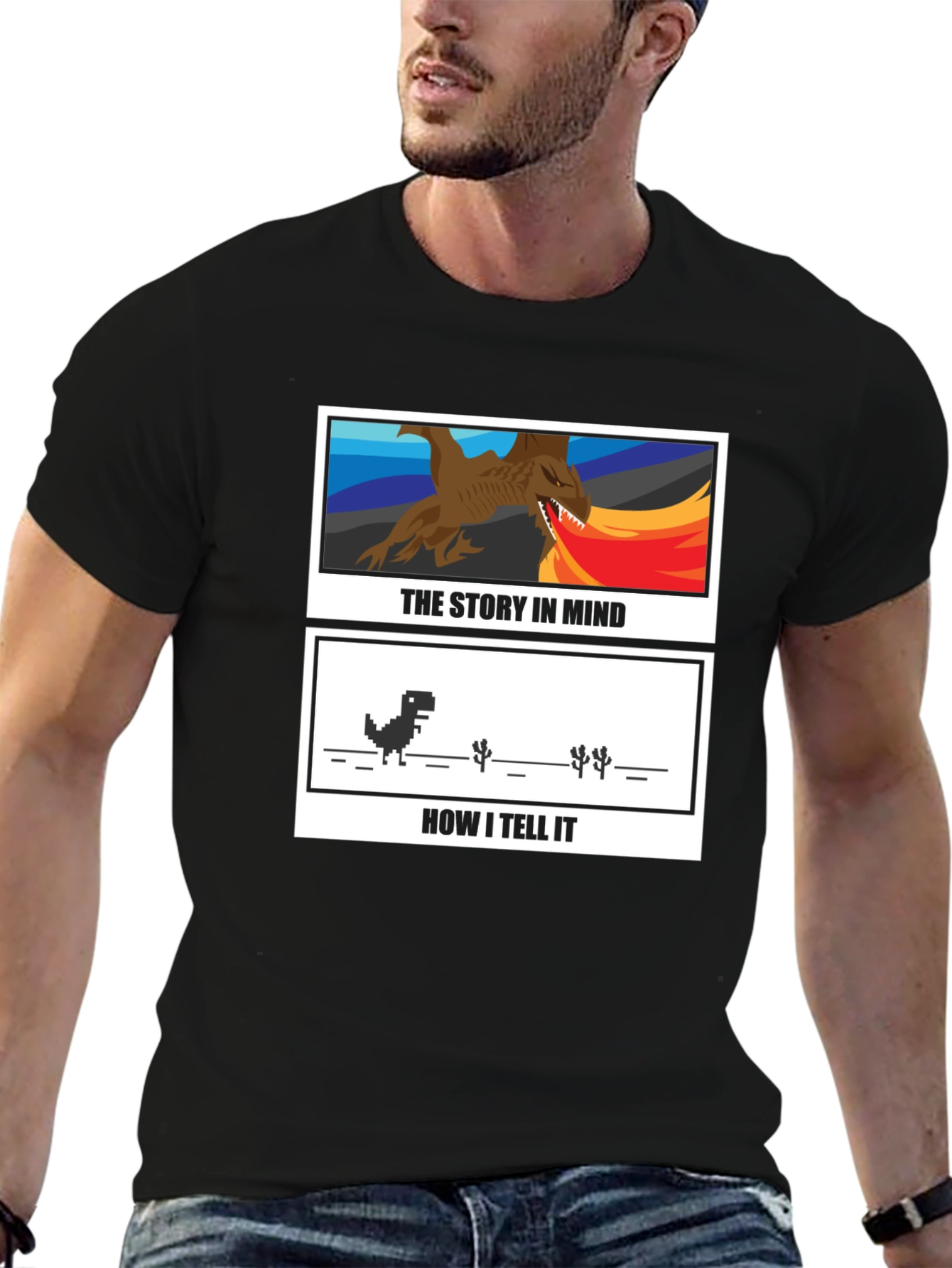 Story in Mind Graphic Black T-Shirt