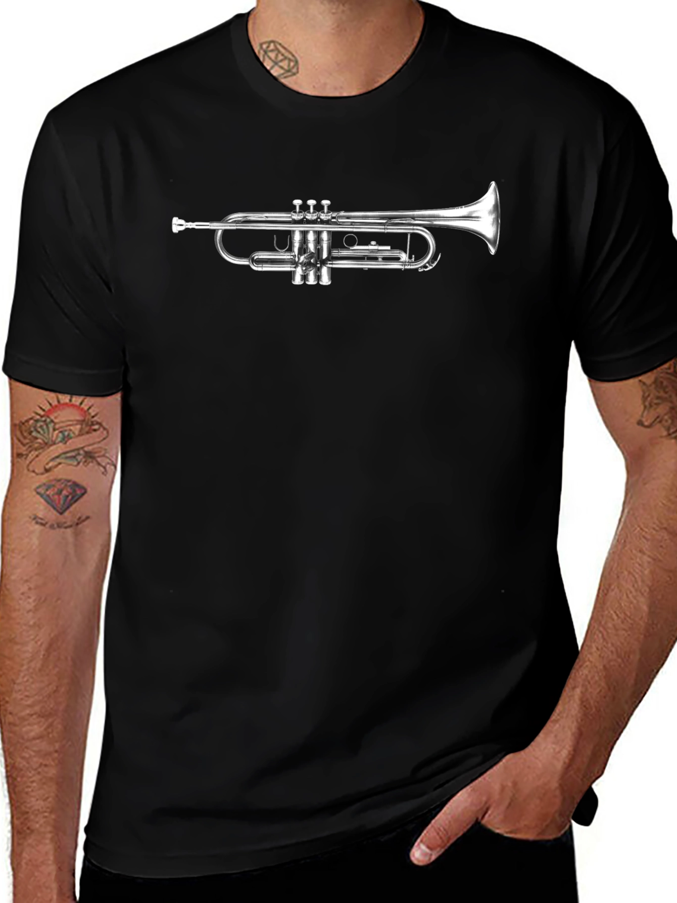 Trumpet Graphic T-Shirt - Musical Instrument Tee