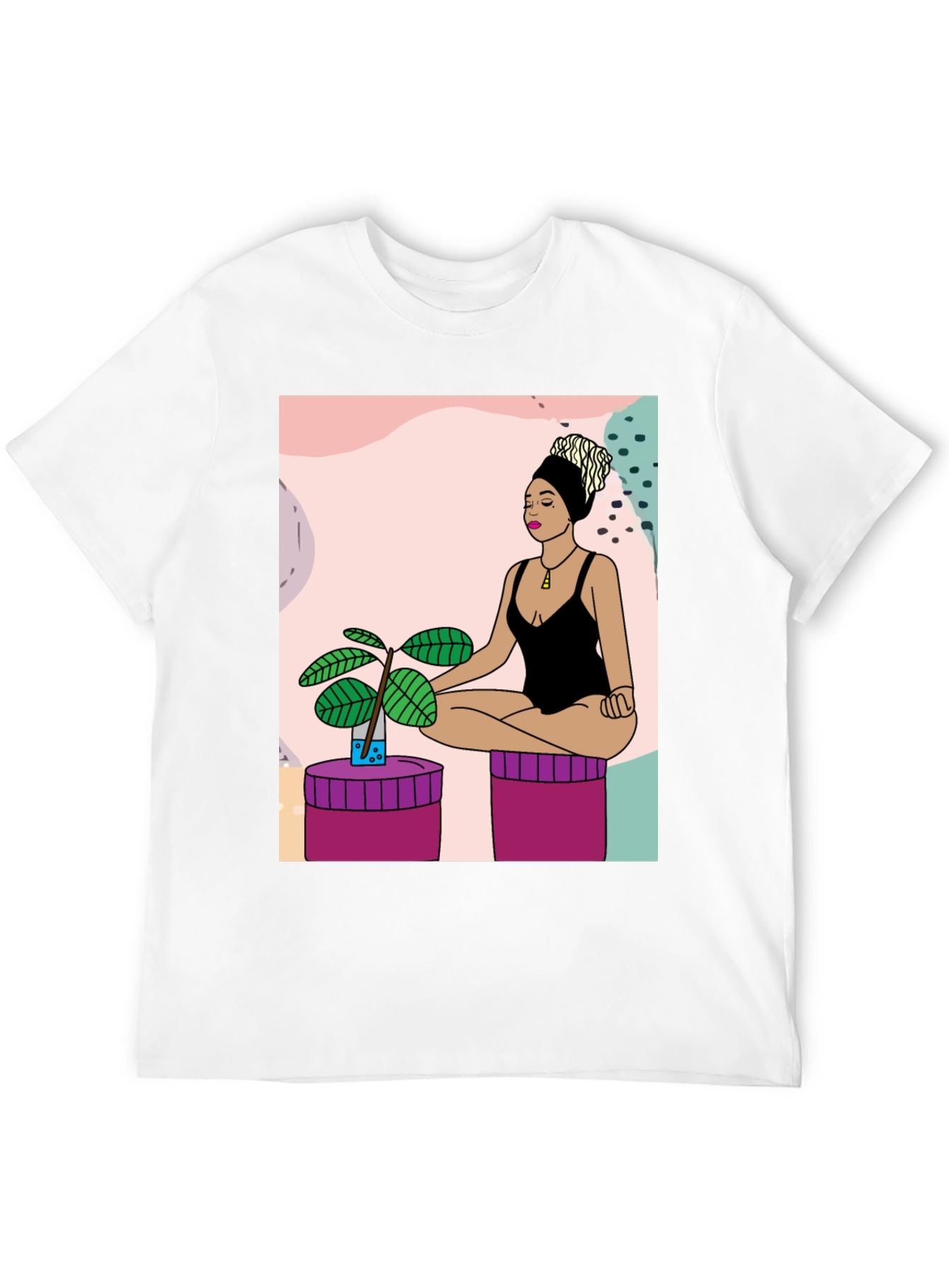 Yoga Woman Graphic T-Shirt - Black Cotton Tee