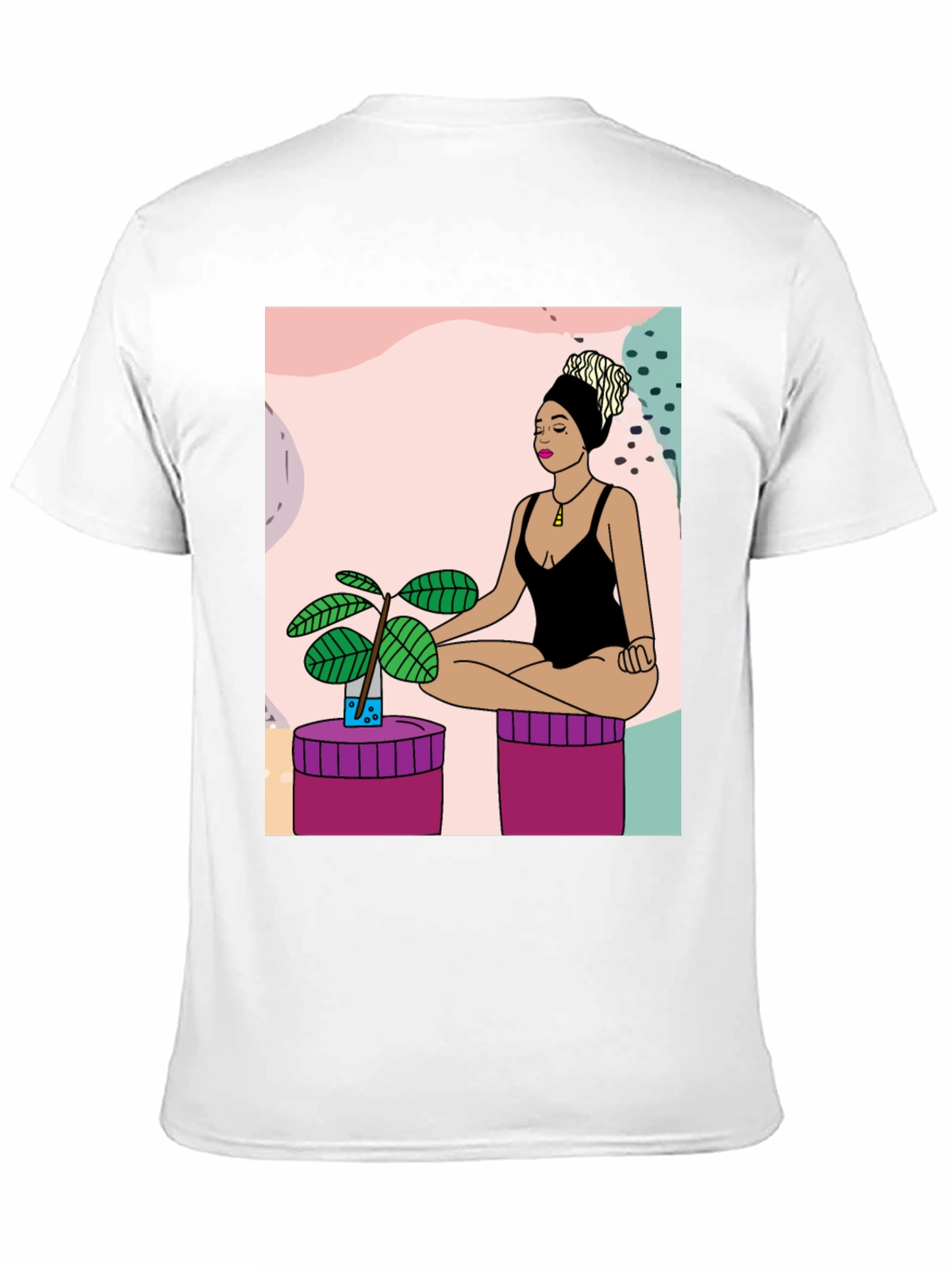 Yoga Woman Graphic T-Shirt - Black Cotton Tee