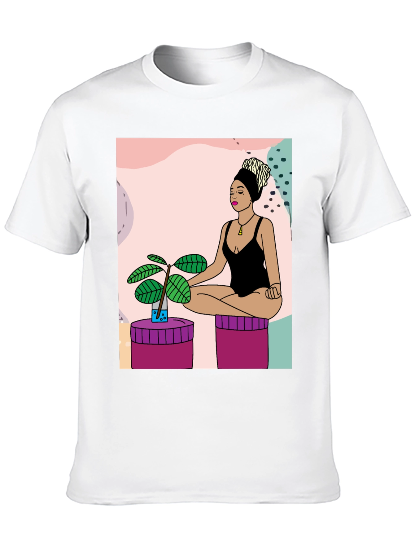 Yoga Woman Graphic T-Shirt - Black Cotton Tee
