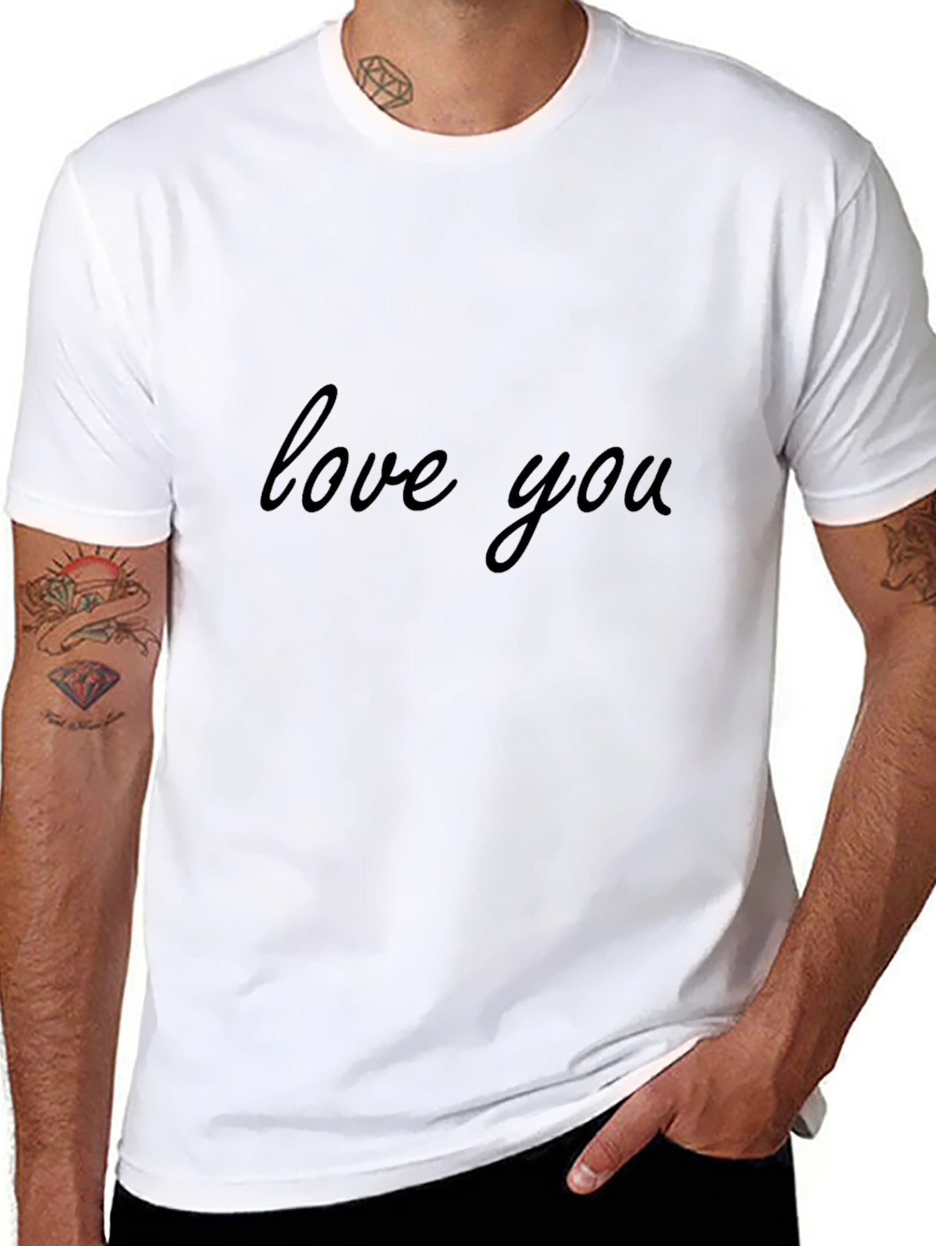 Love You Black Crew Neck T-Shirt