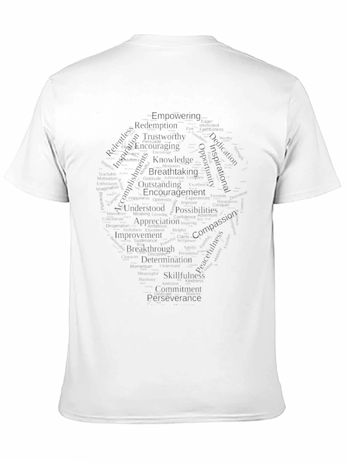 Inspirational Word Cloud Graphic Tee - Black