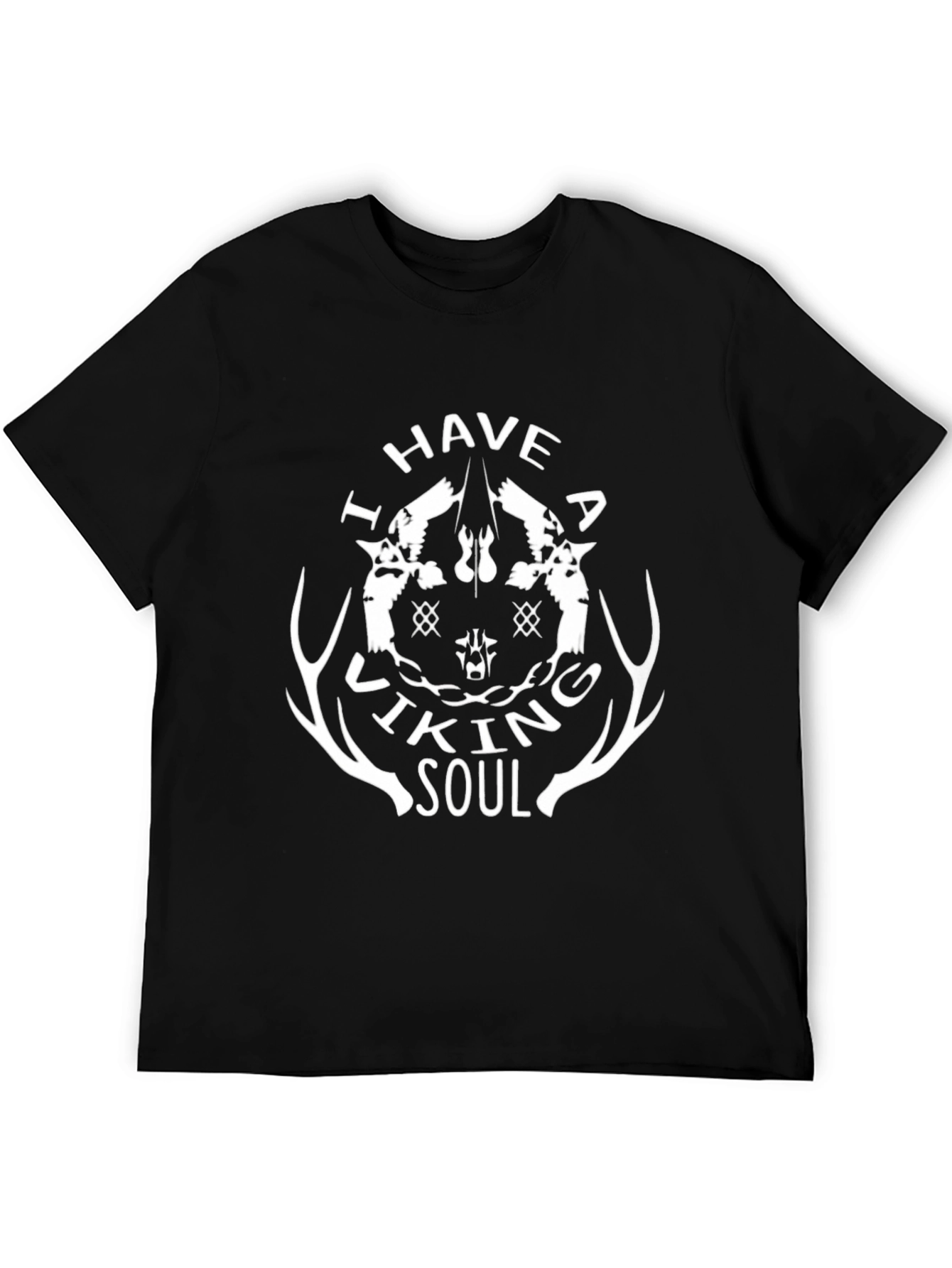 Viking Soul Graphic Tee - Black Cotton T-Shirt