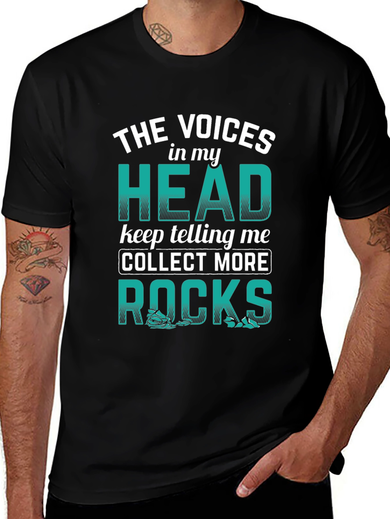 Funny Rock Collecting T-Shirt - Voices in my Head