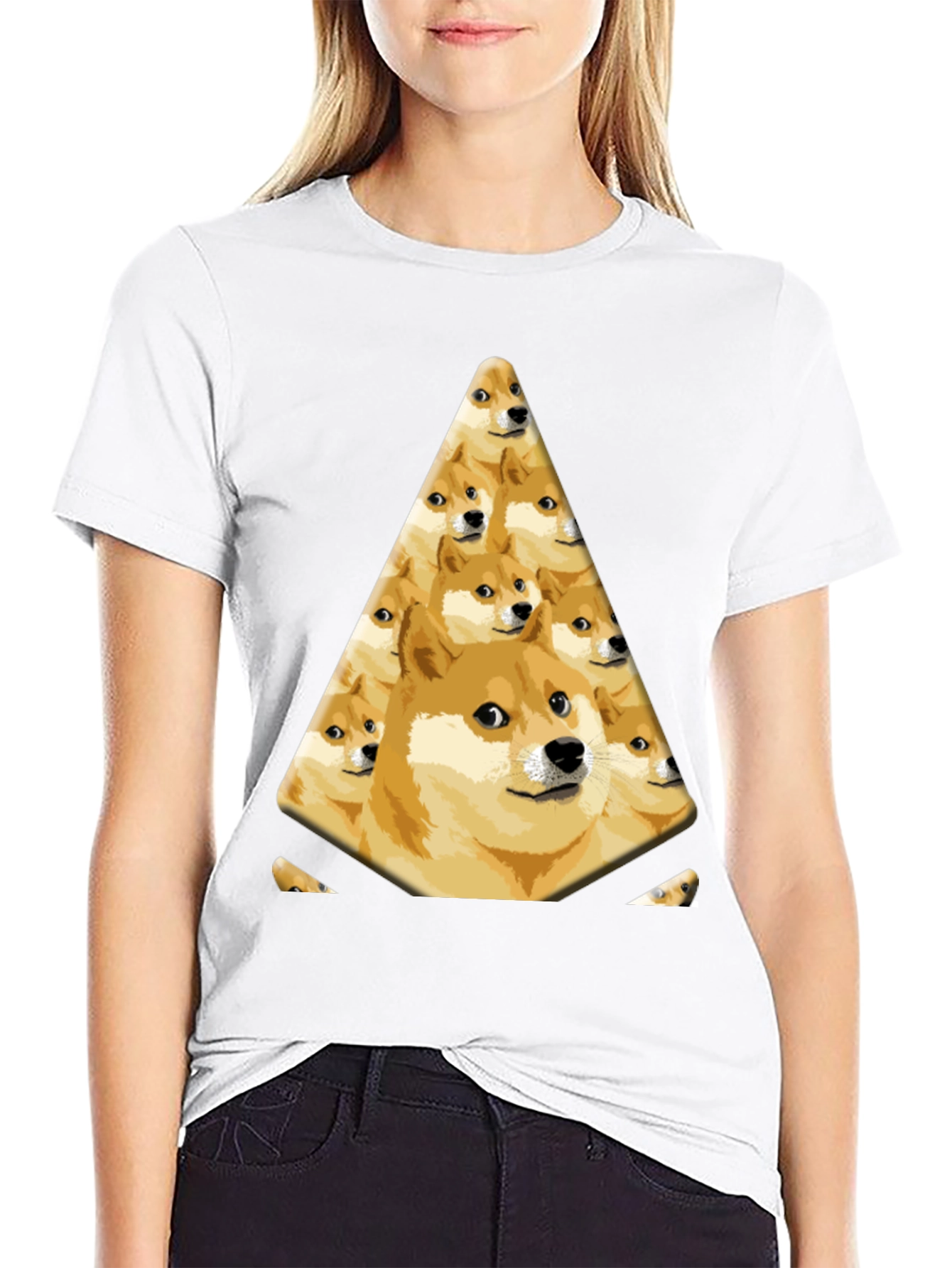 Doge Pyramid Graphic Tee - Black Cotton T-Shirt
