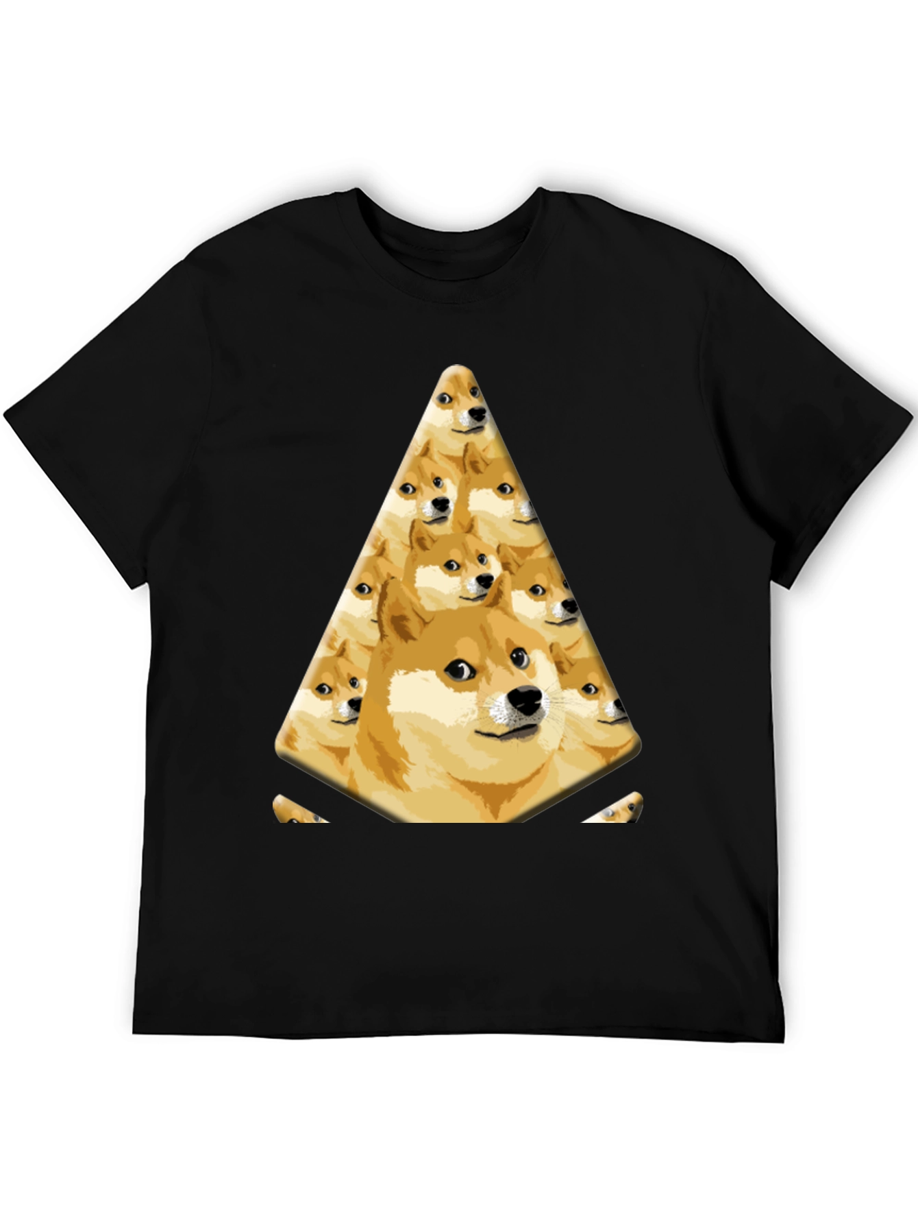 Doge Pyramid Graphic Tee - Black Cotton T-Shirt