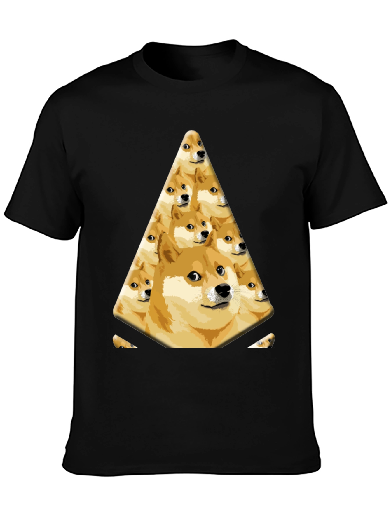 Doge Pyramid Graphic Tee - Black Cotton T-Shirt