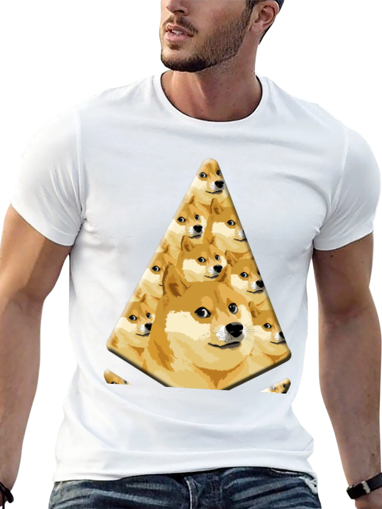 Doge Pyramid Graphic Tee - Black Cotton T-Shirt