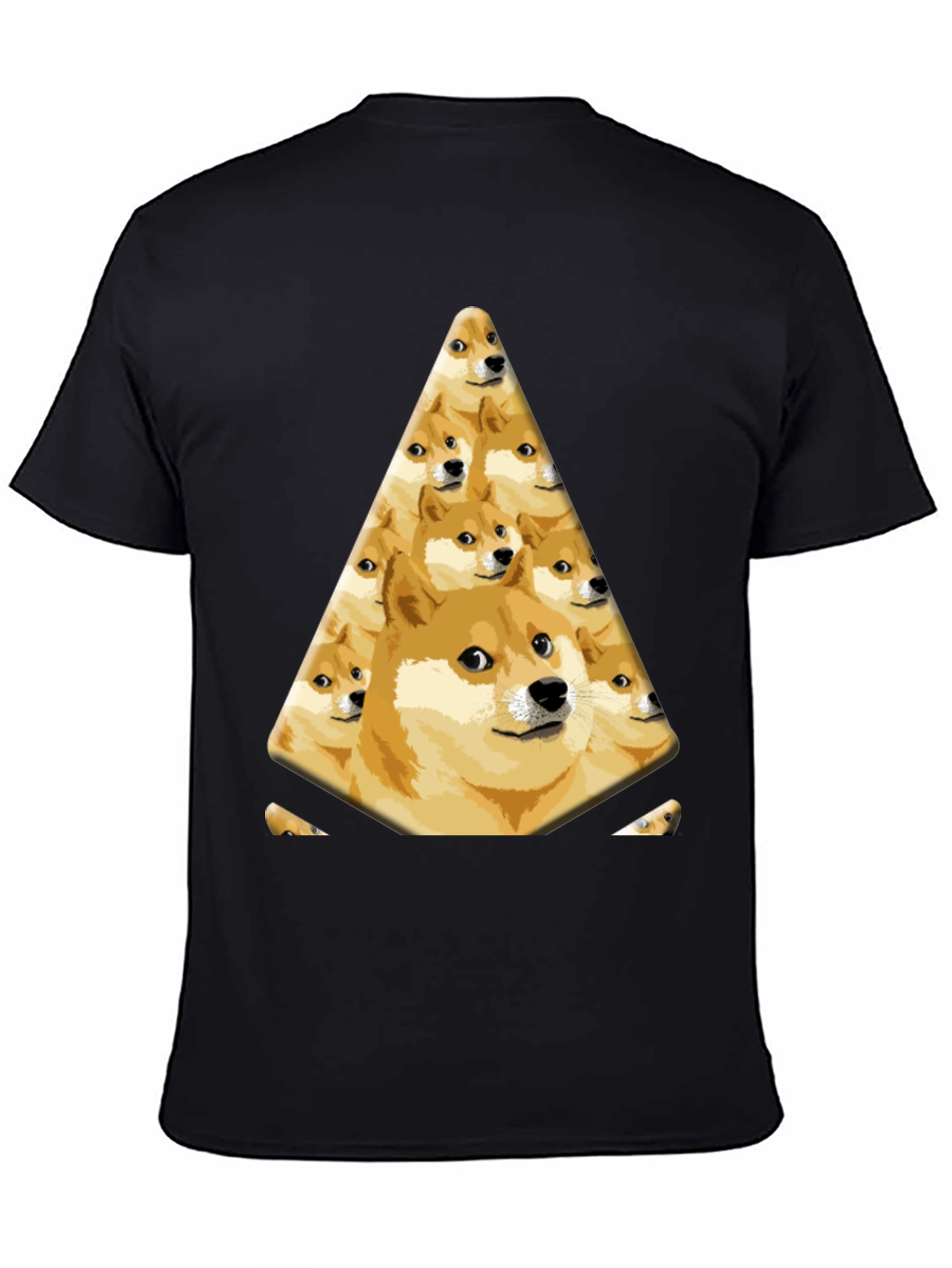 Doge Pyramid Graphic Tee - Black Cotton T-Shirt