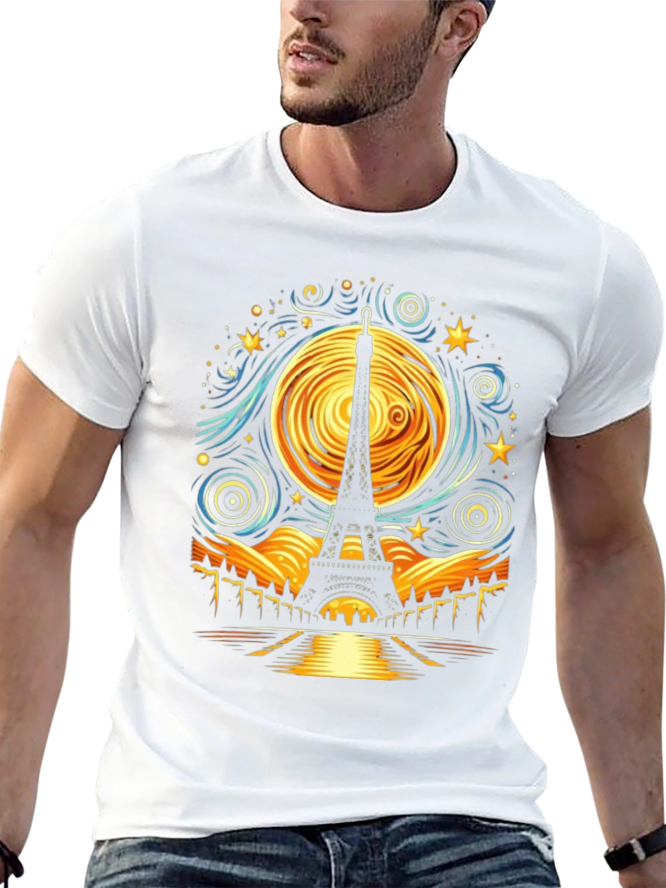 Starry Night Eiffel Tower T-Shirt