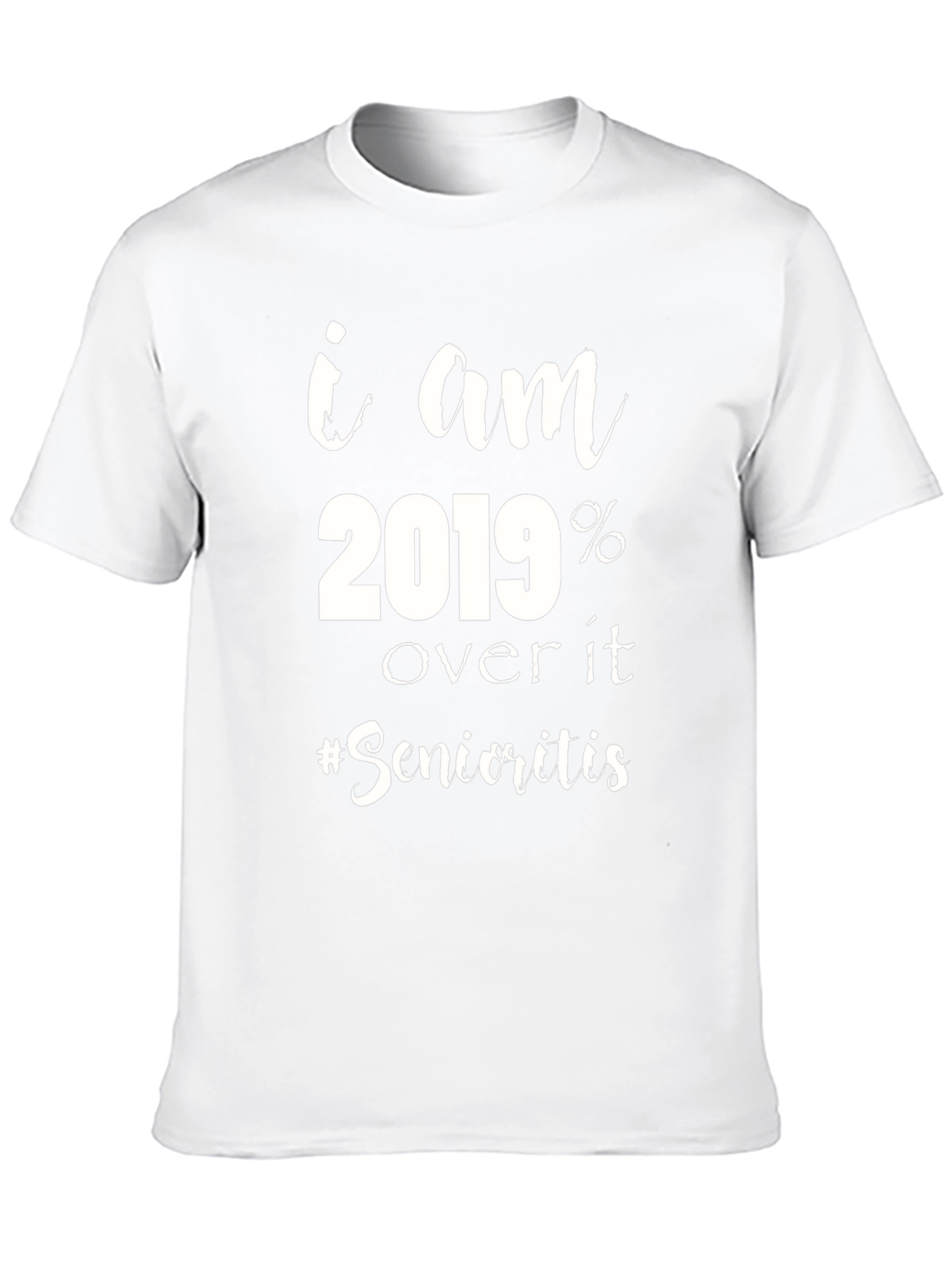 Funny 2019 Over It Senioritis Black T-Shirt