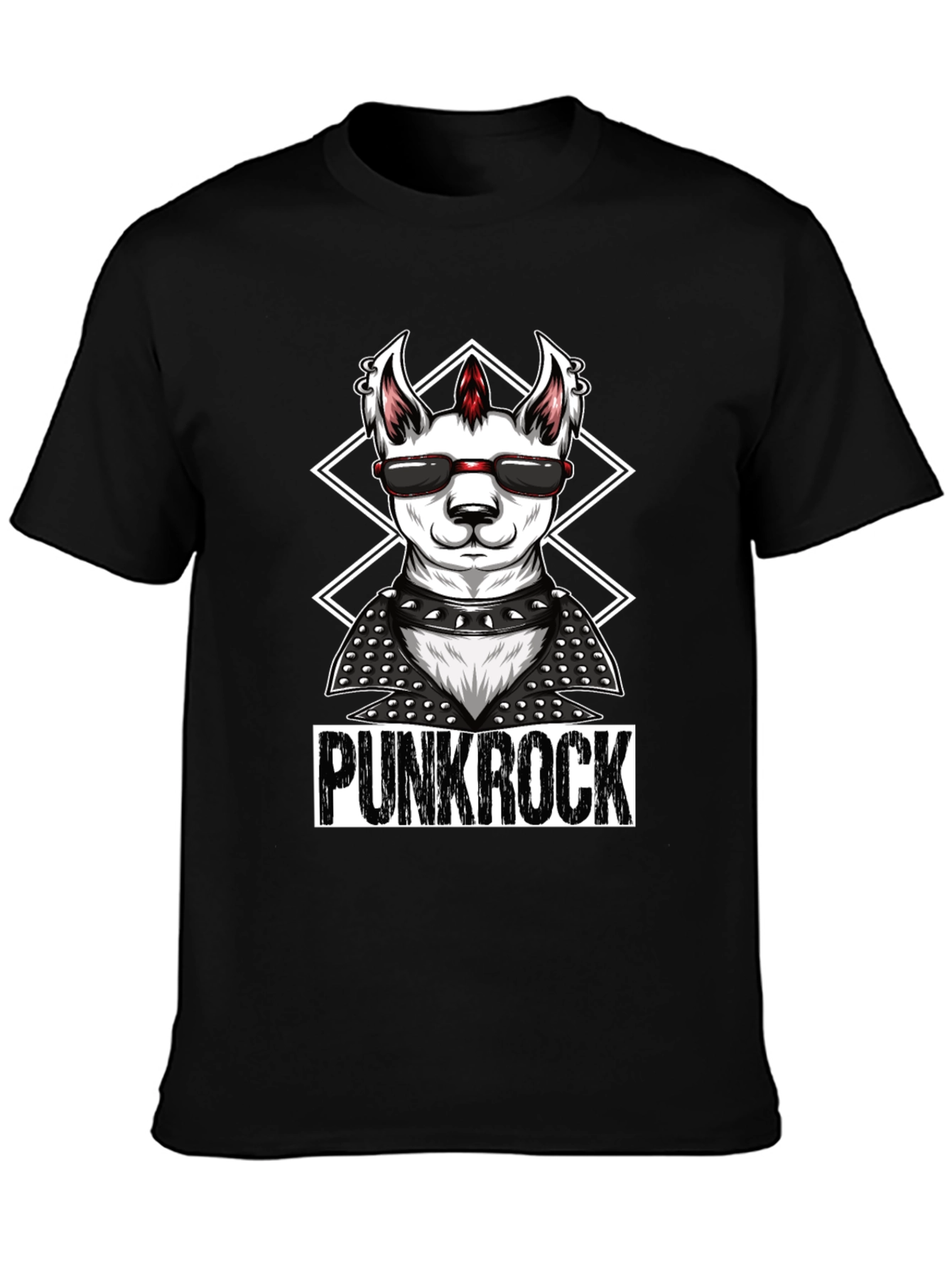 Punk Rock Llama T-Shirt - Cool & Edgy Design