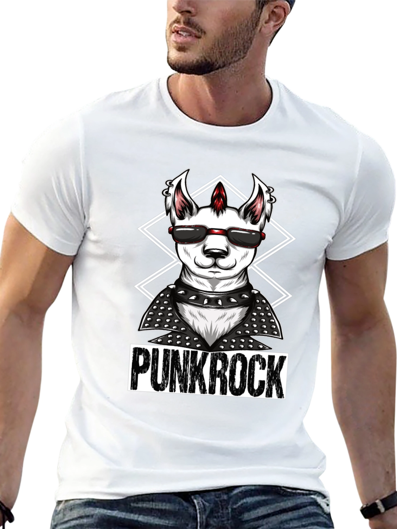 Punk Rock Llama T-Shirt - Cool & Edgy Design