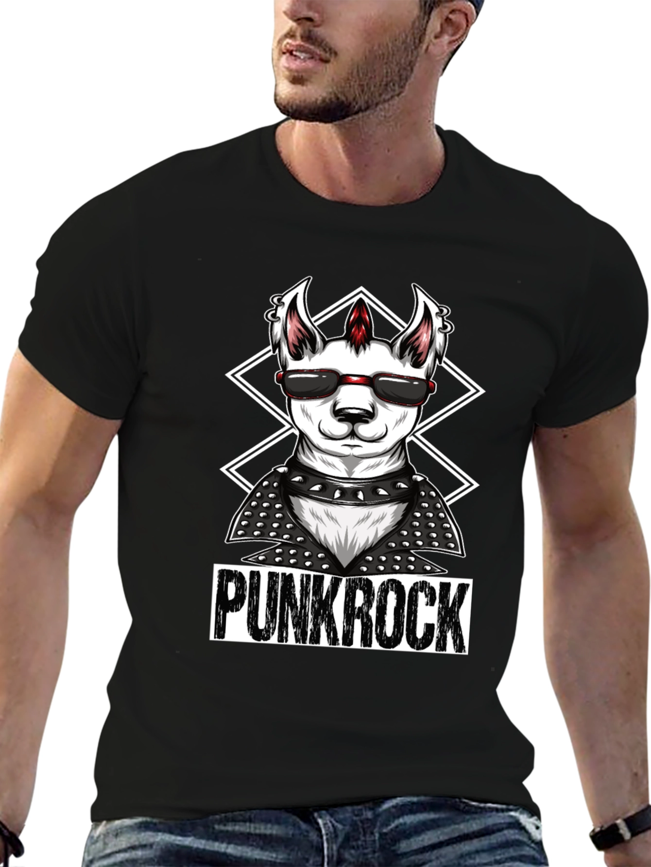 Punk Rock Llama T-Shirt - Cool & Edgy Design
