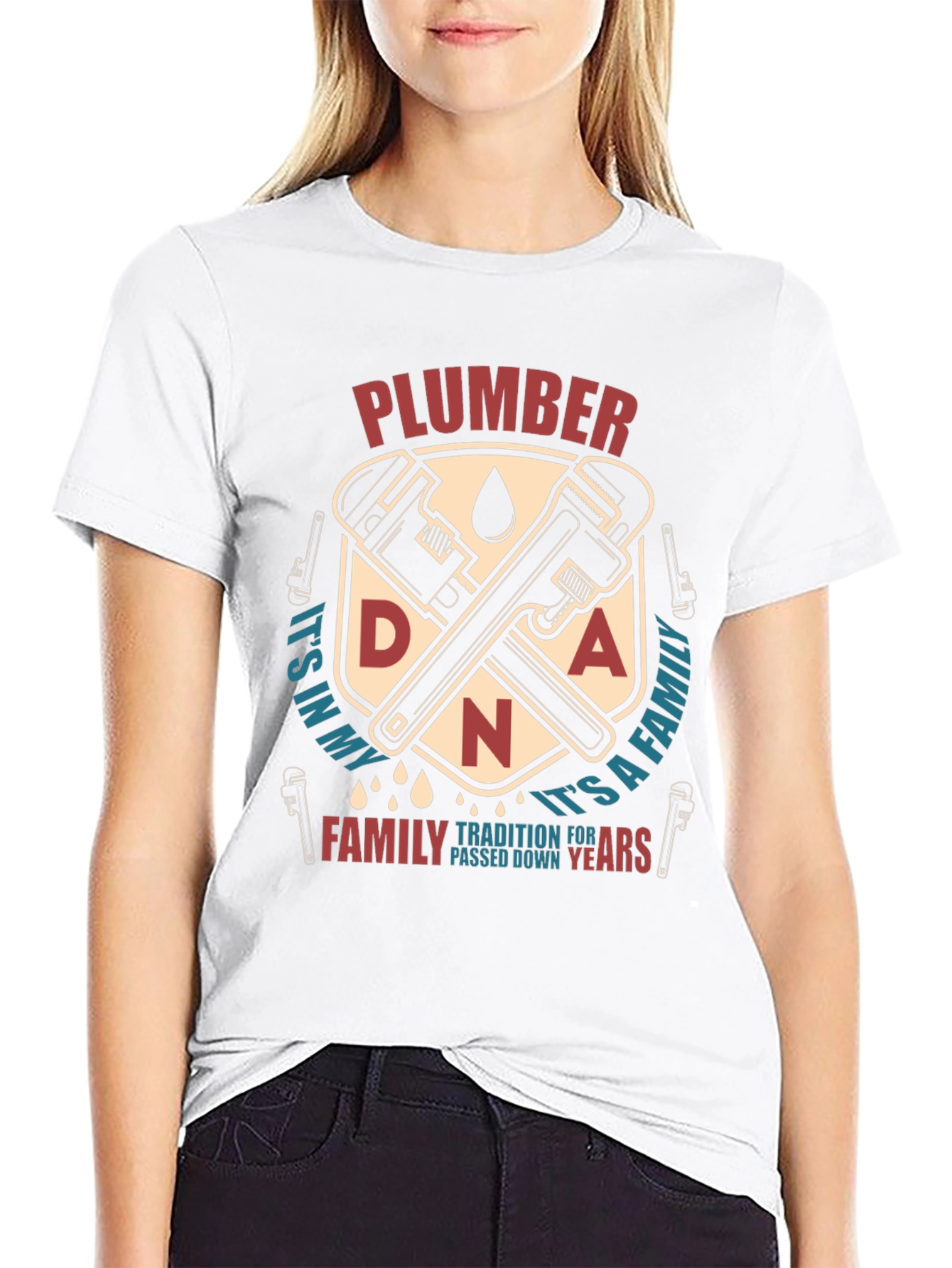 Plumber DNA Family Tradition Black T-Shirt