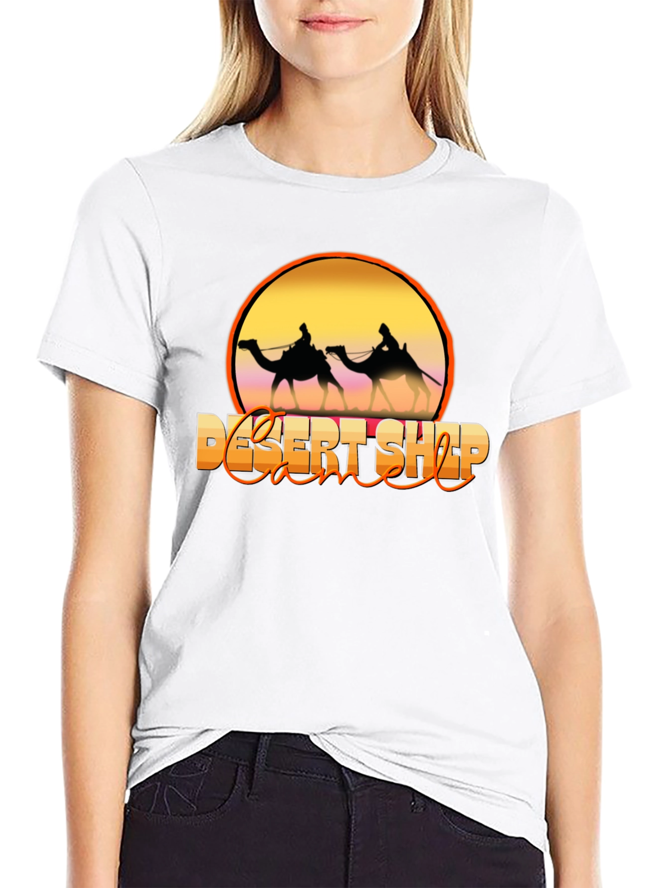 Desert Ship Camel Silhouette T-Shirt
