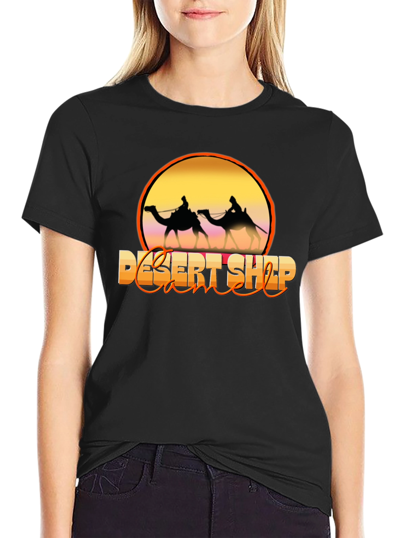 Desert Ship Camel Silhouette T-Shirt