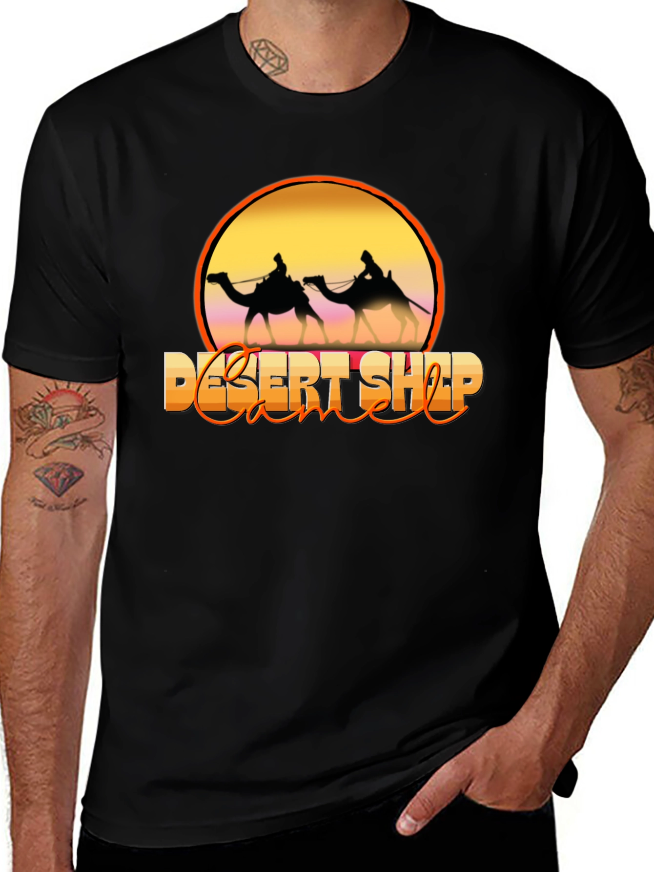Desert Ship Camel Silhouette T-Shirt