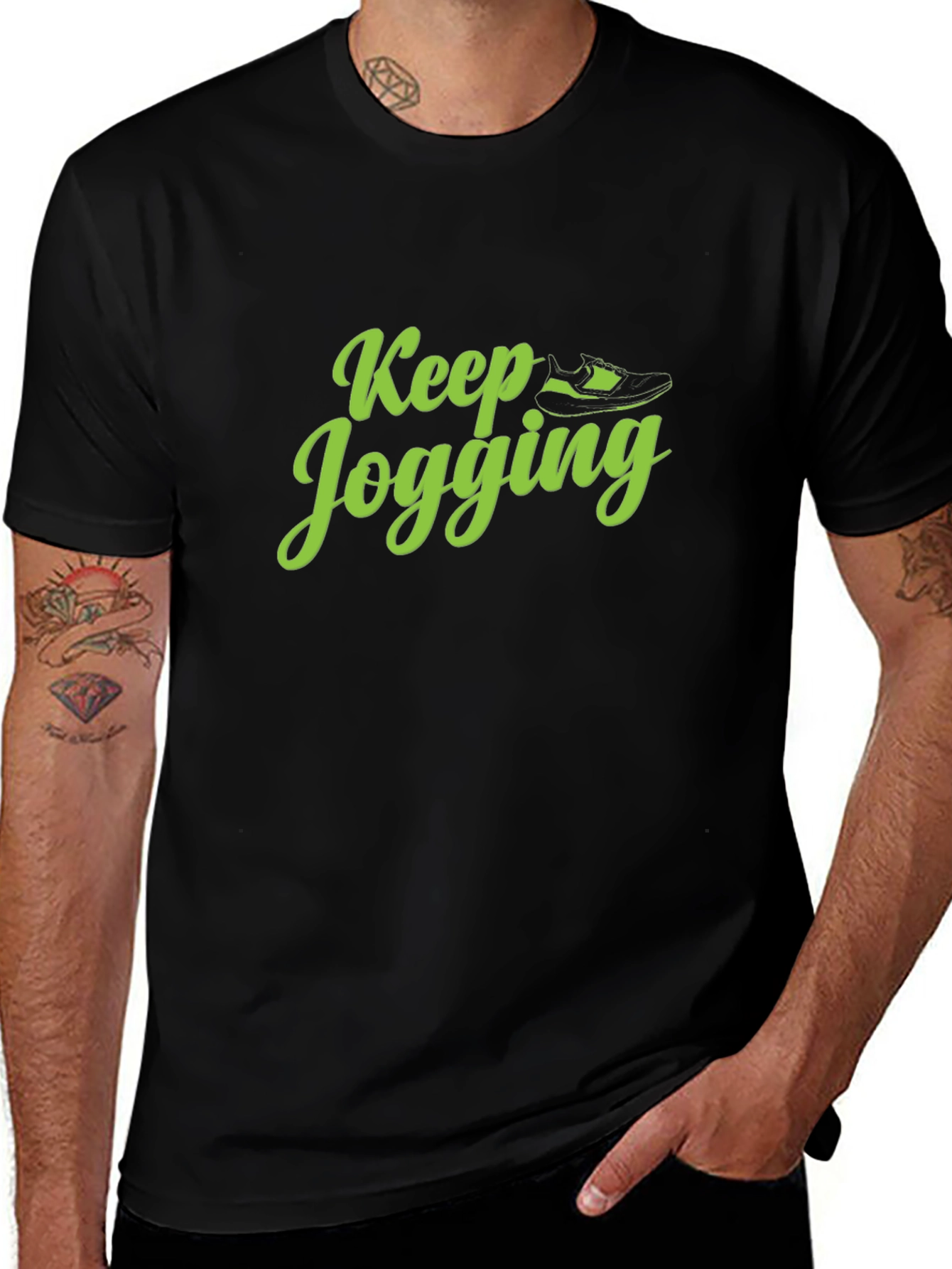 Keep Jogging Graphic Tee - Mens Black T-Shirt