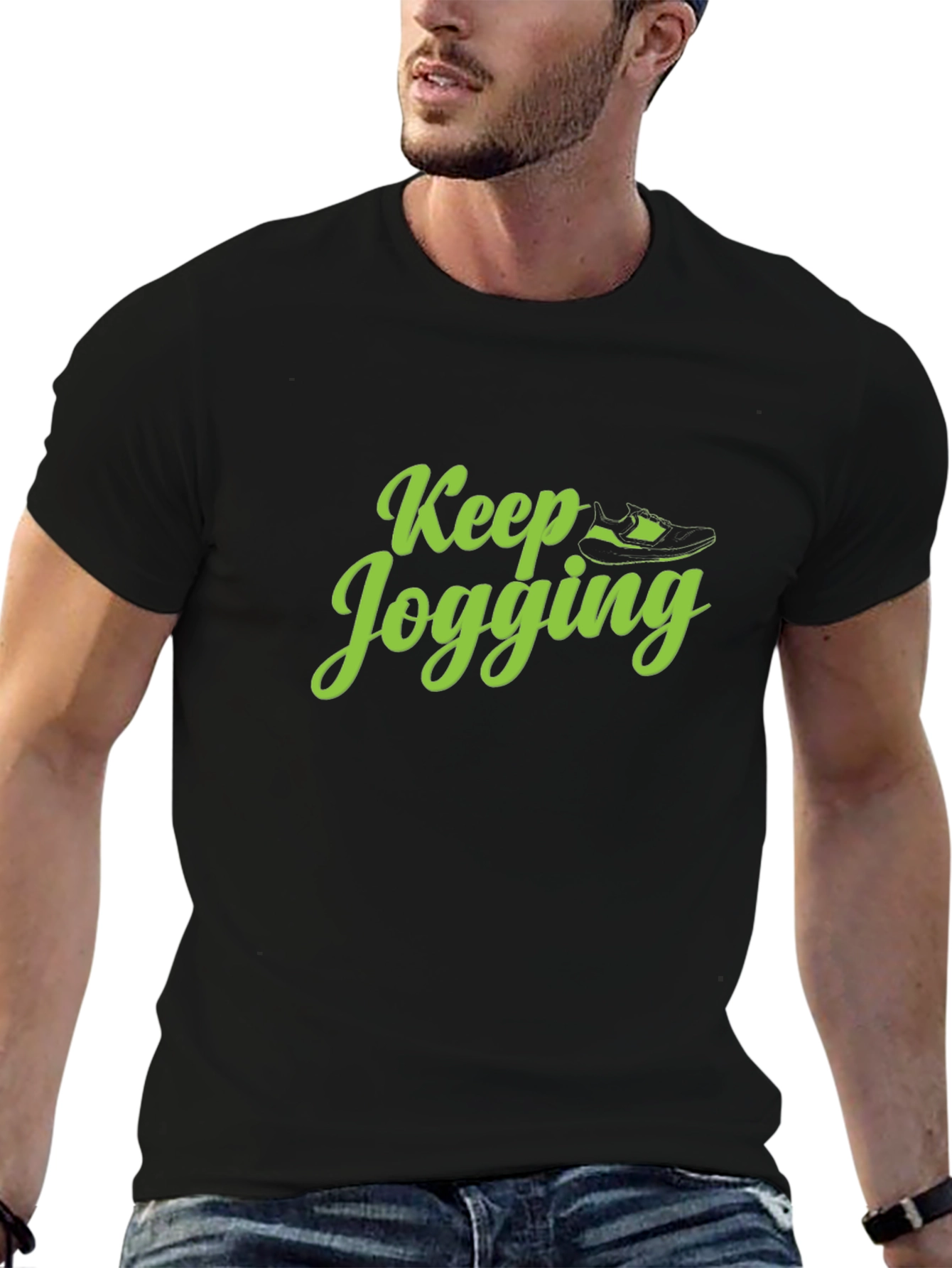 Keep Jogging Graphic Tee - Mens Black T-Shirt