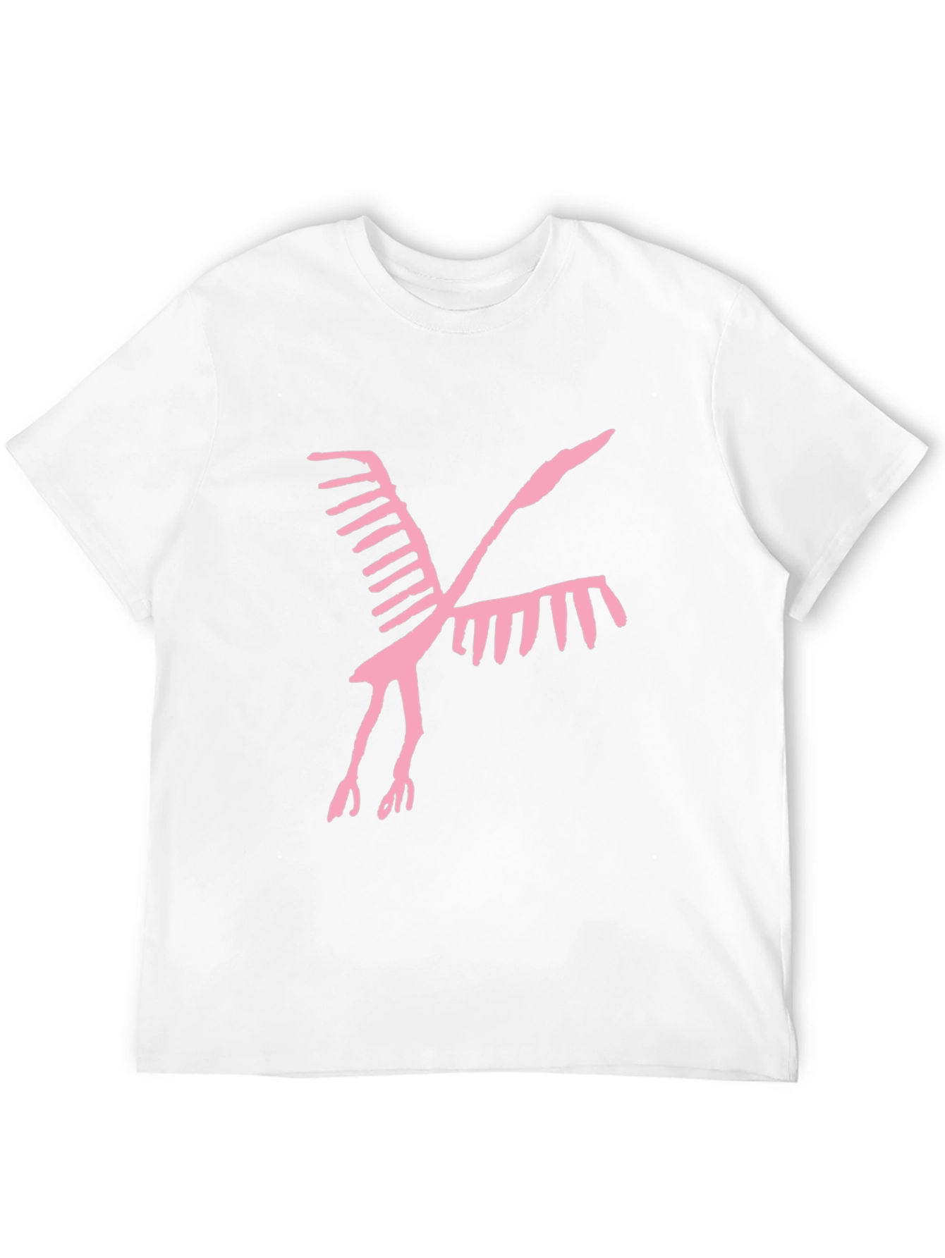 Abstract Bird Graphic Tee - Casual Black T-Shirt