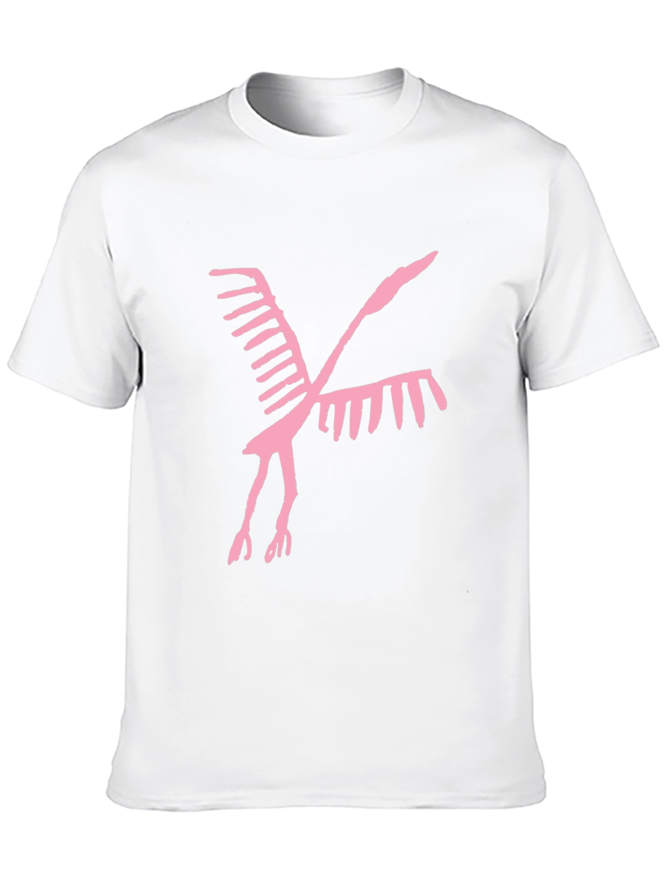 Abstract Bird Graphic Tee - Casual Black T-Shirt