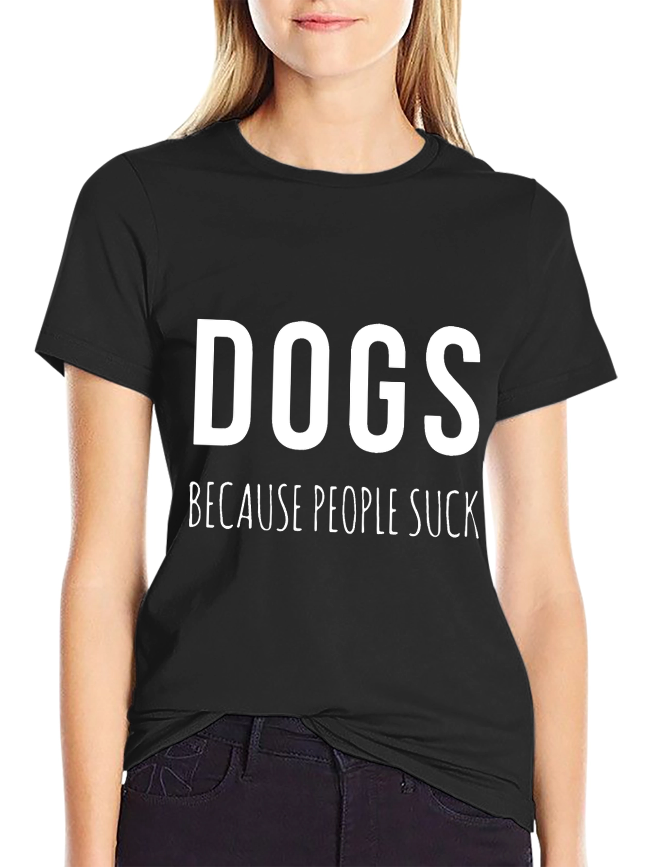 Dogs Because People Suck Graphic T-Shirt
