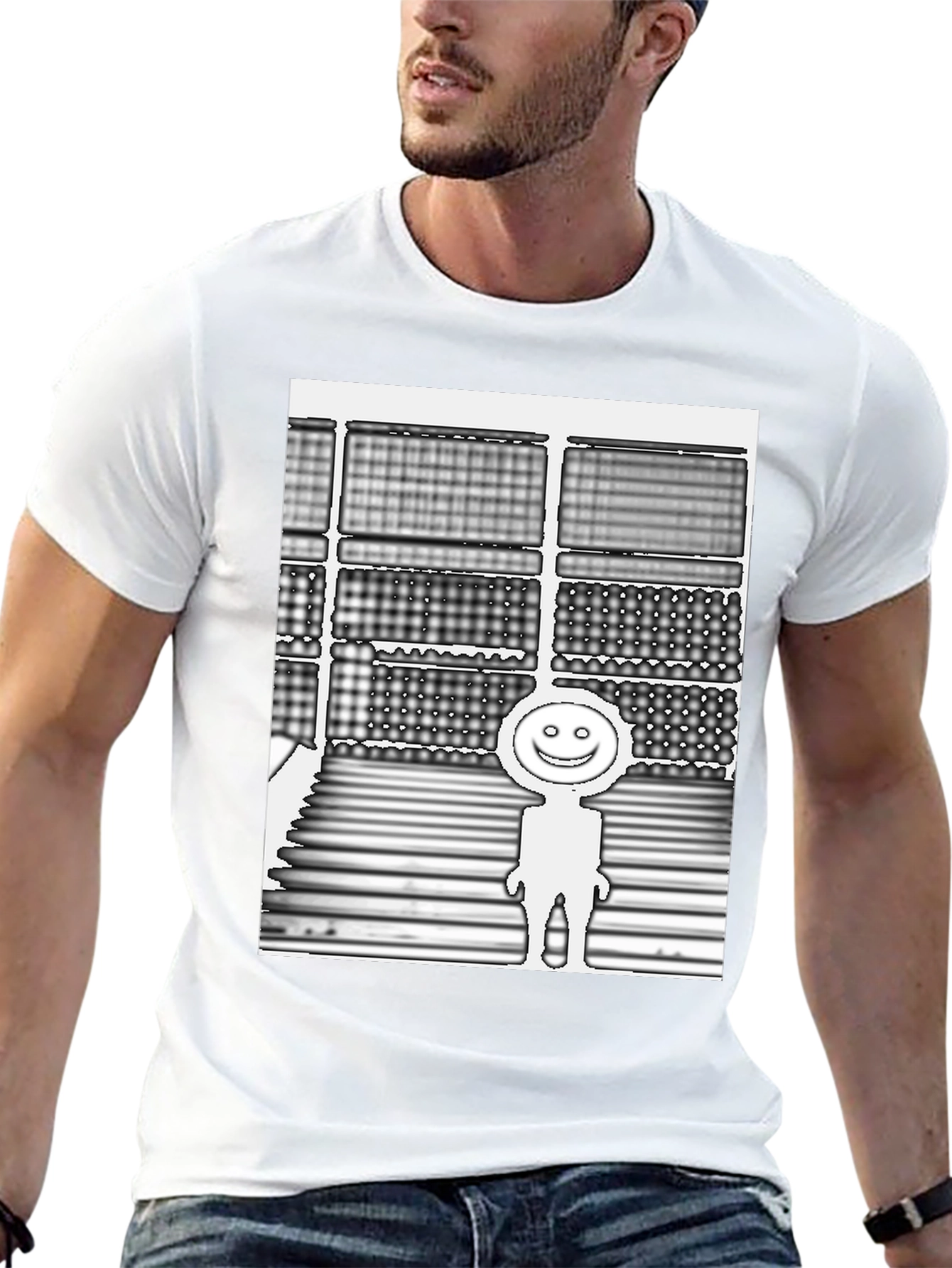 Smiley Guy Graphic Tee - Black
