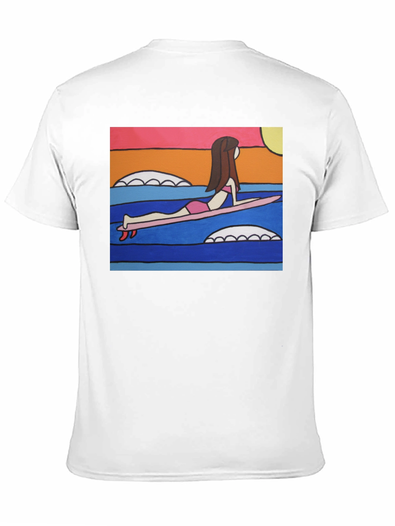 Surfer Girl Graphic Tee - Funky Art T-Shirt